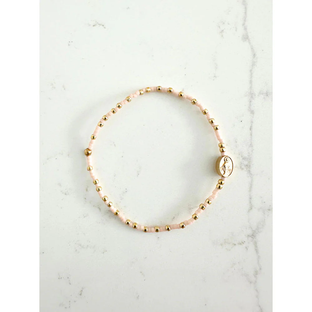 Marian Medal Beaded Stretch Bracelet - Multiple Colors - Image 3