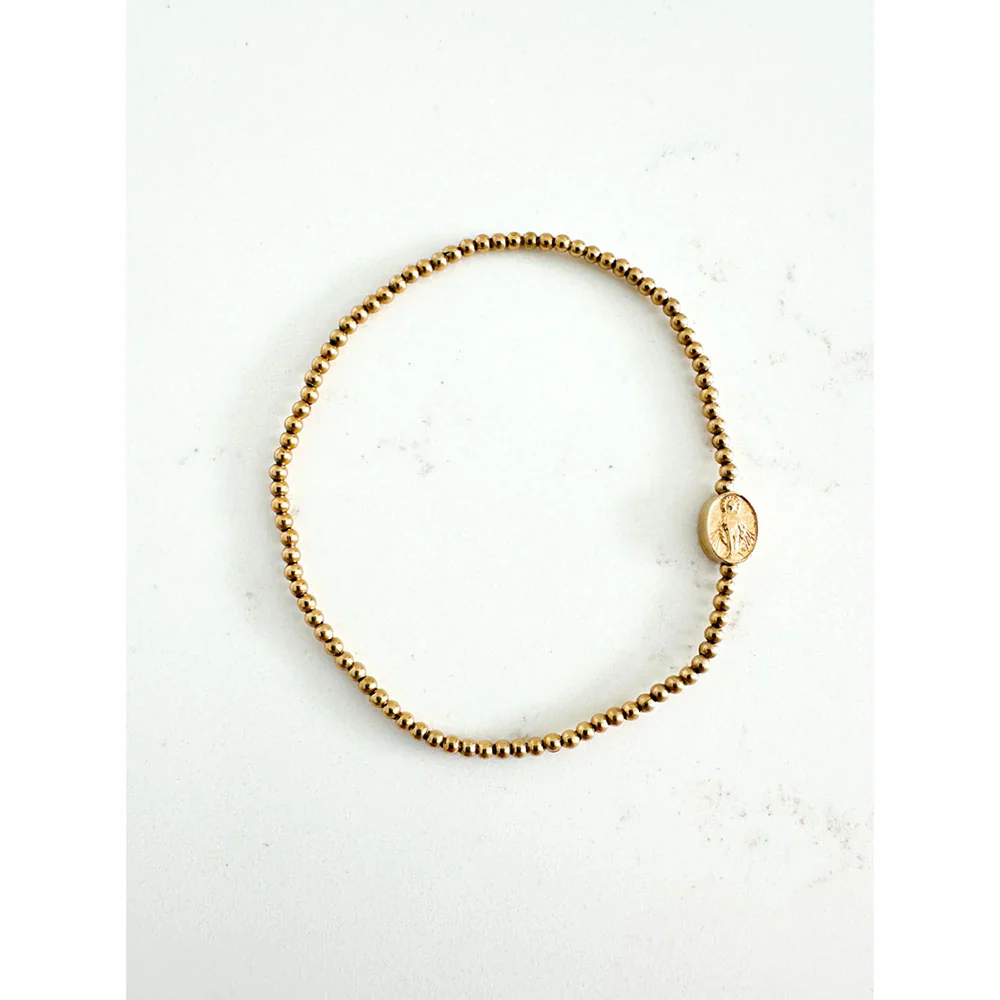 Marian Medal Beaded Stretch Bracelet - Multiple Colors - Image 7