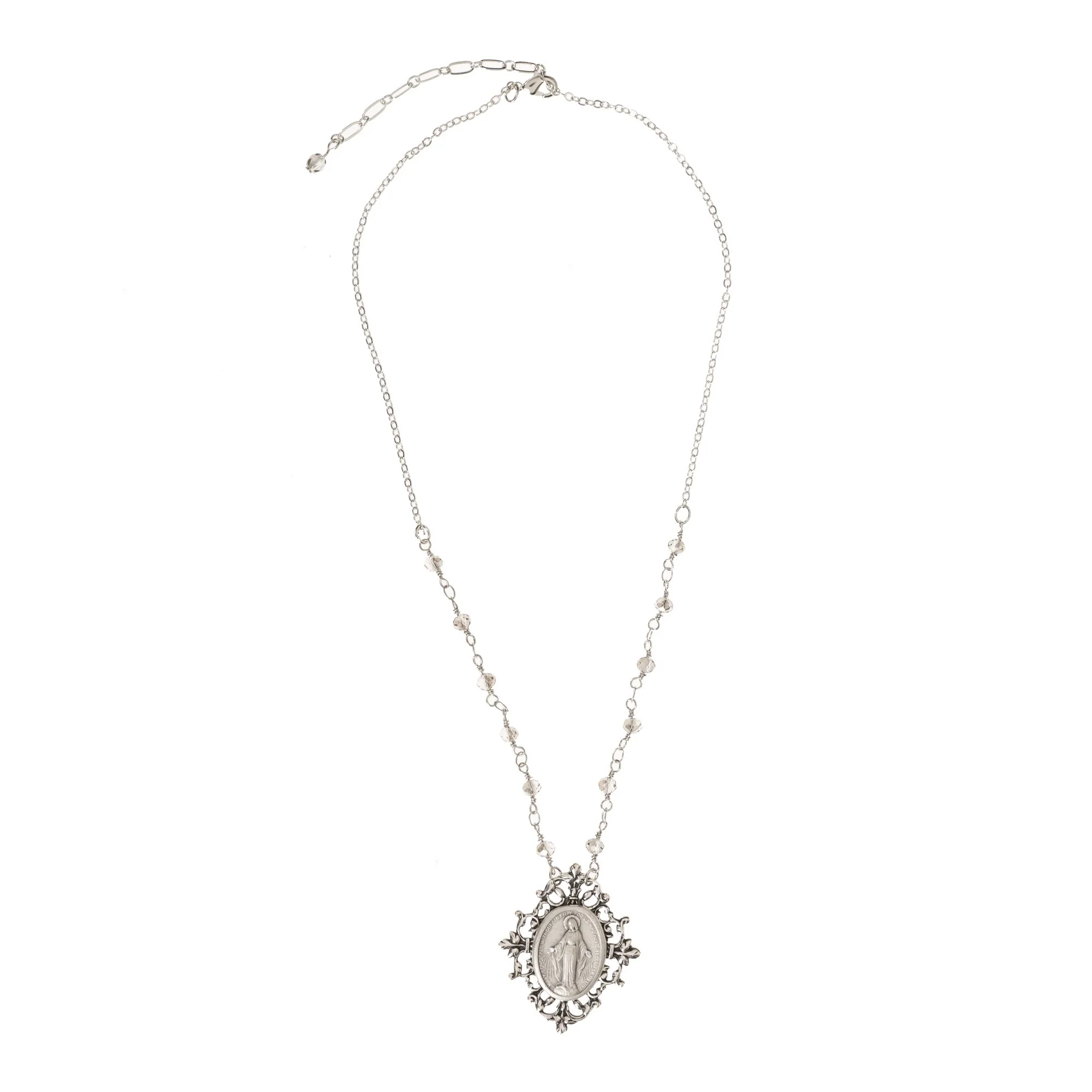 Miraculous Medal Filigree Statement Necklace - Image 3
