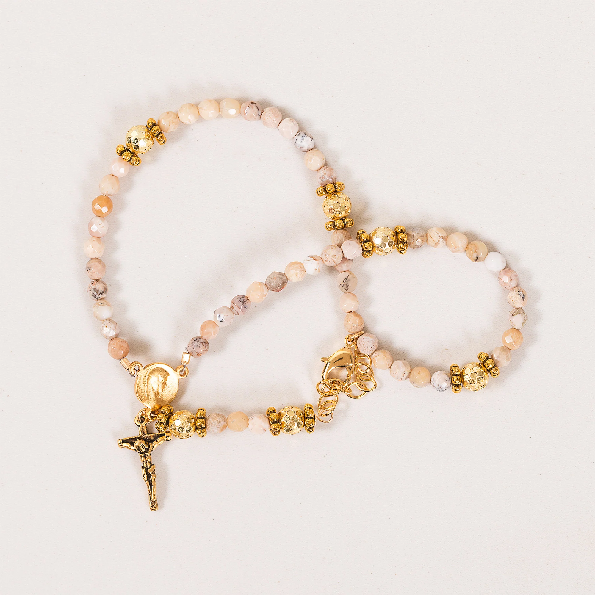 Moonstone Double Strand Rosary Bracelet - Image 2