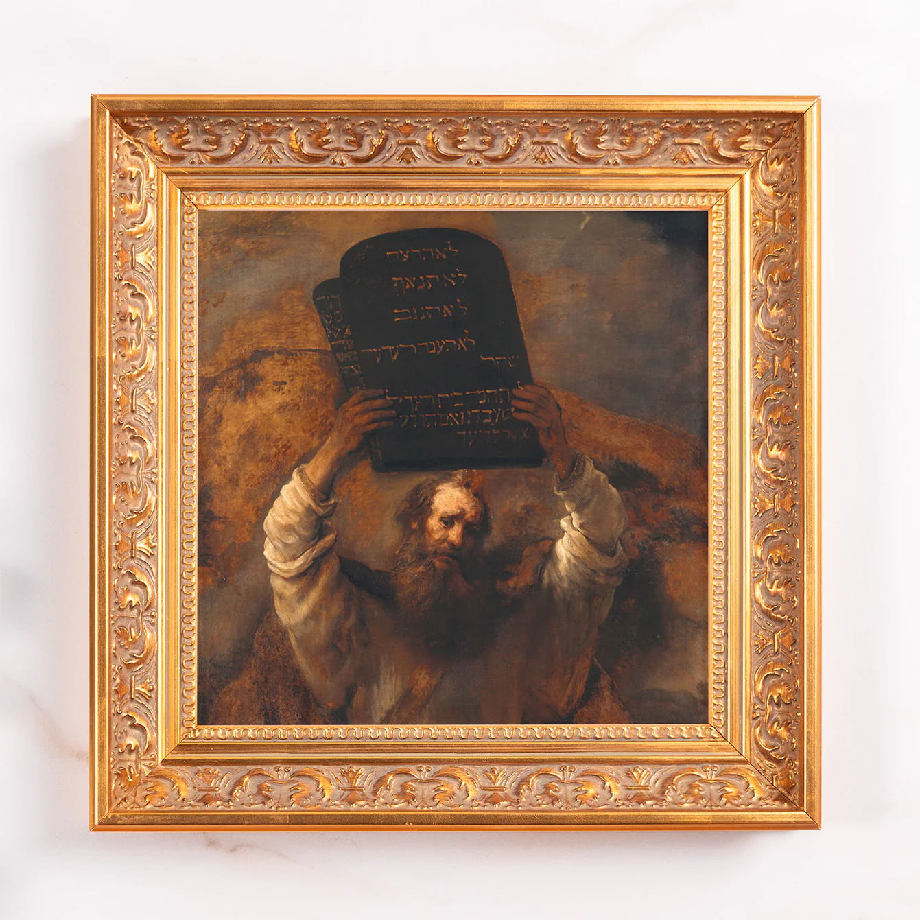 Moses with the Ten Commandments Framed Canvas - Sacred Mini Collection - Image 2