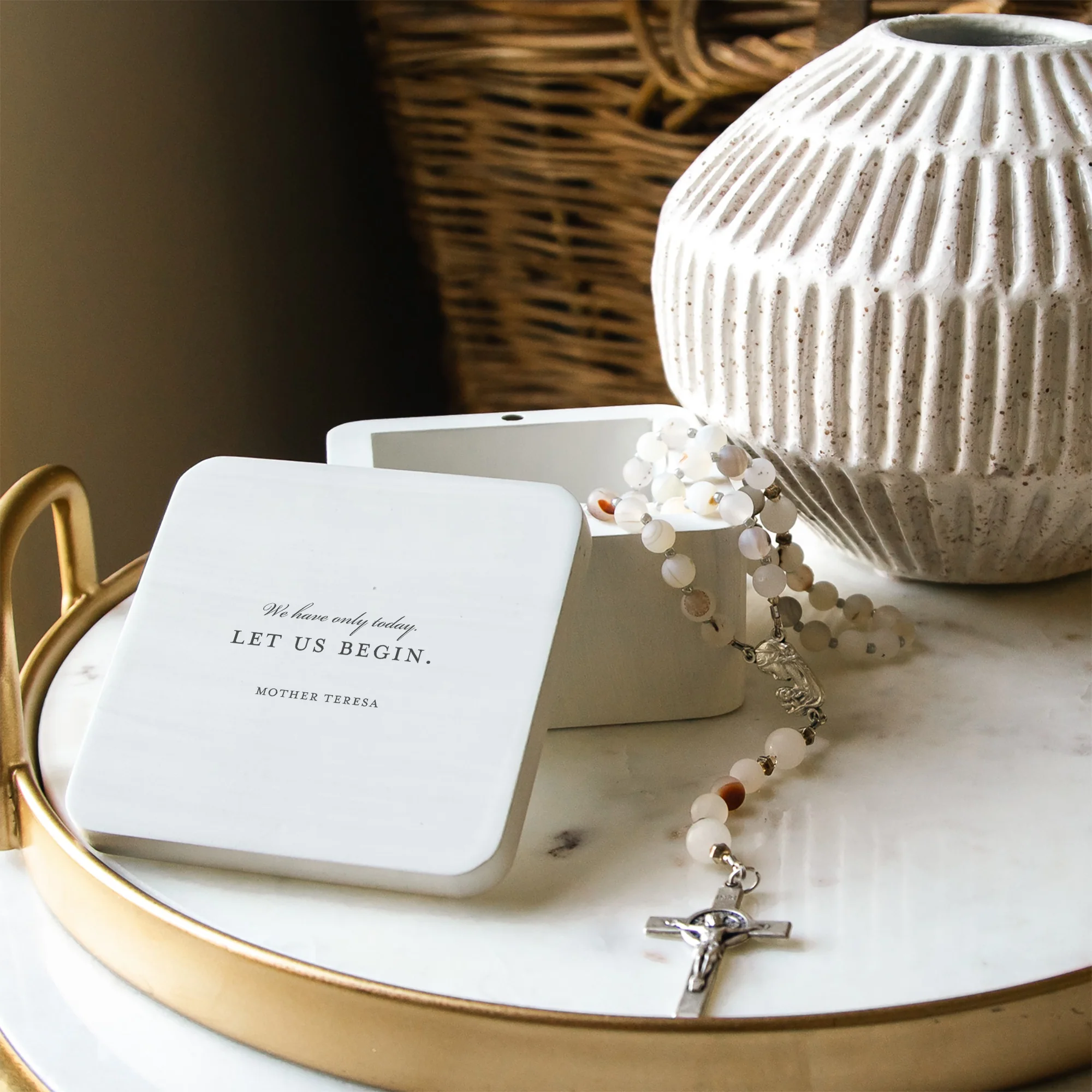 Mother Teresa Let Us Begin Keepsake Box - Image 2