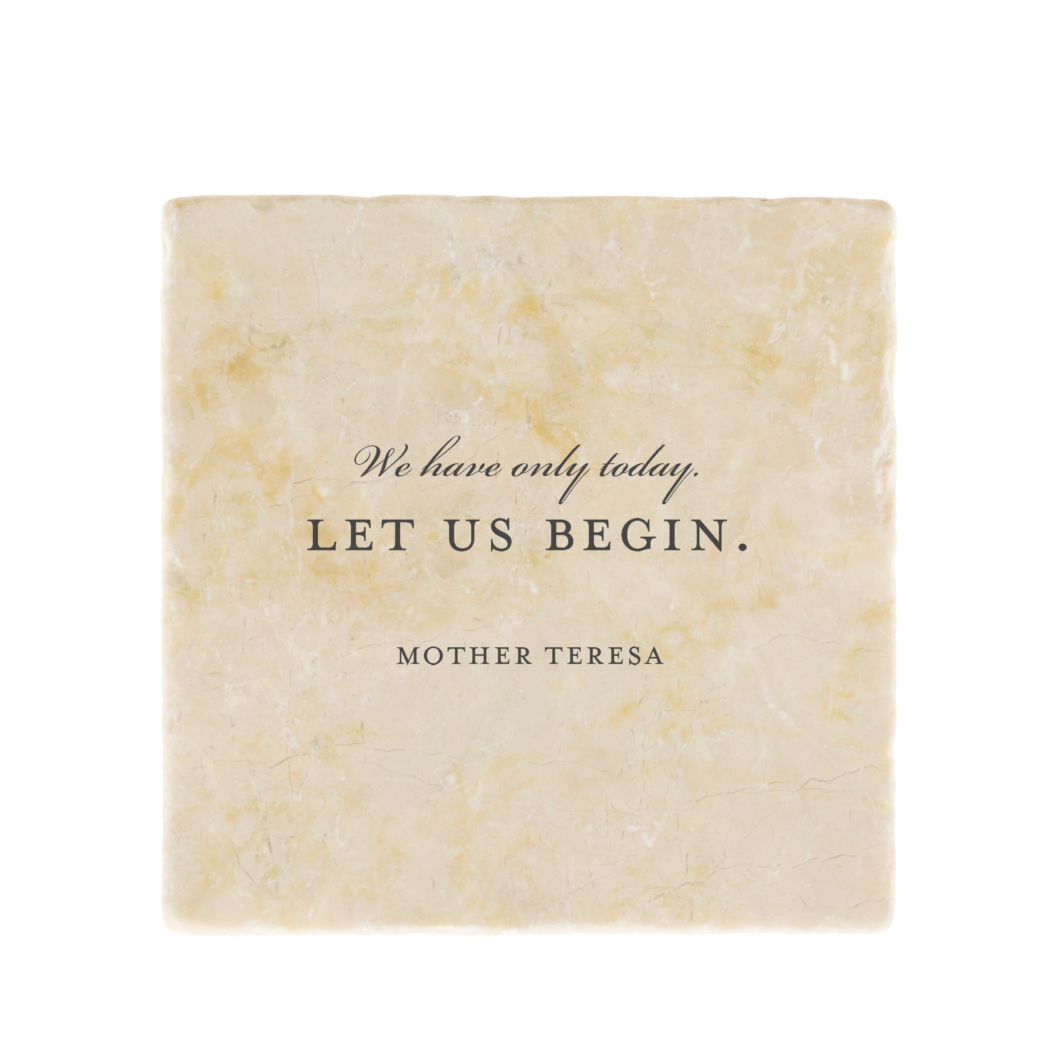 Mother Teresa Let Us Begin Tumbled Stone 6x6 - Image 2