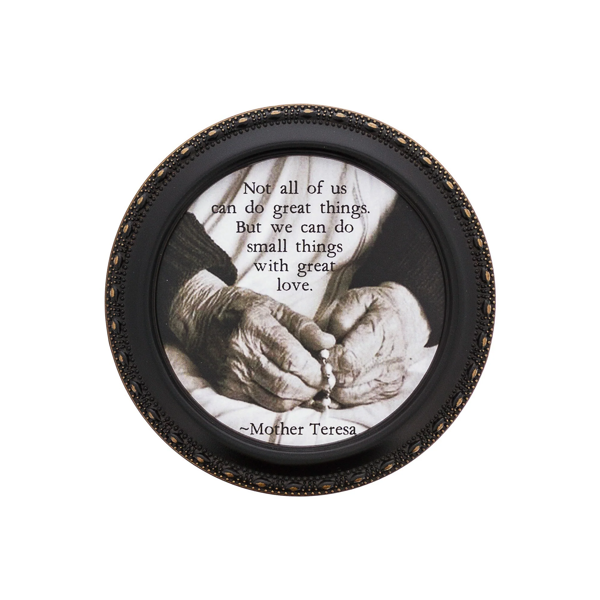 Mother Teresa "Small Things" Round Rosary Box - Image 2