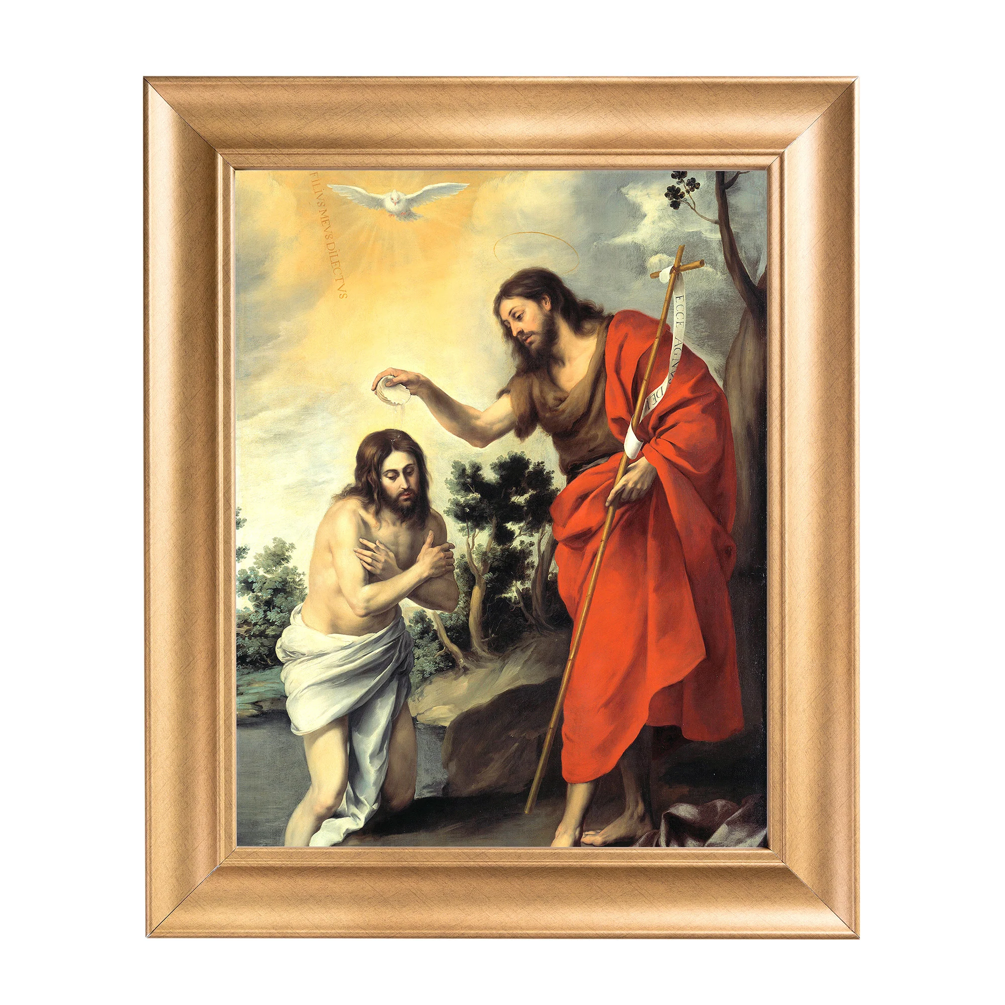 Murillo's Baptism of Christ Antique Gold Framed Print - Multiple Sizes - Image 5