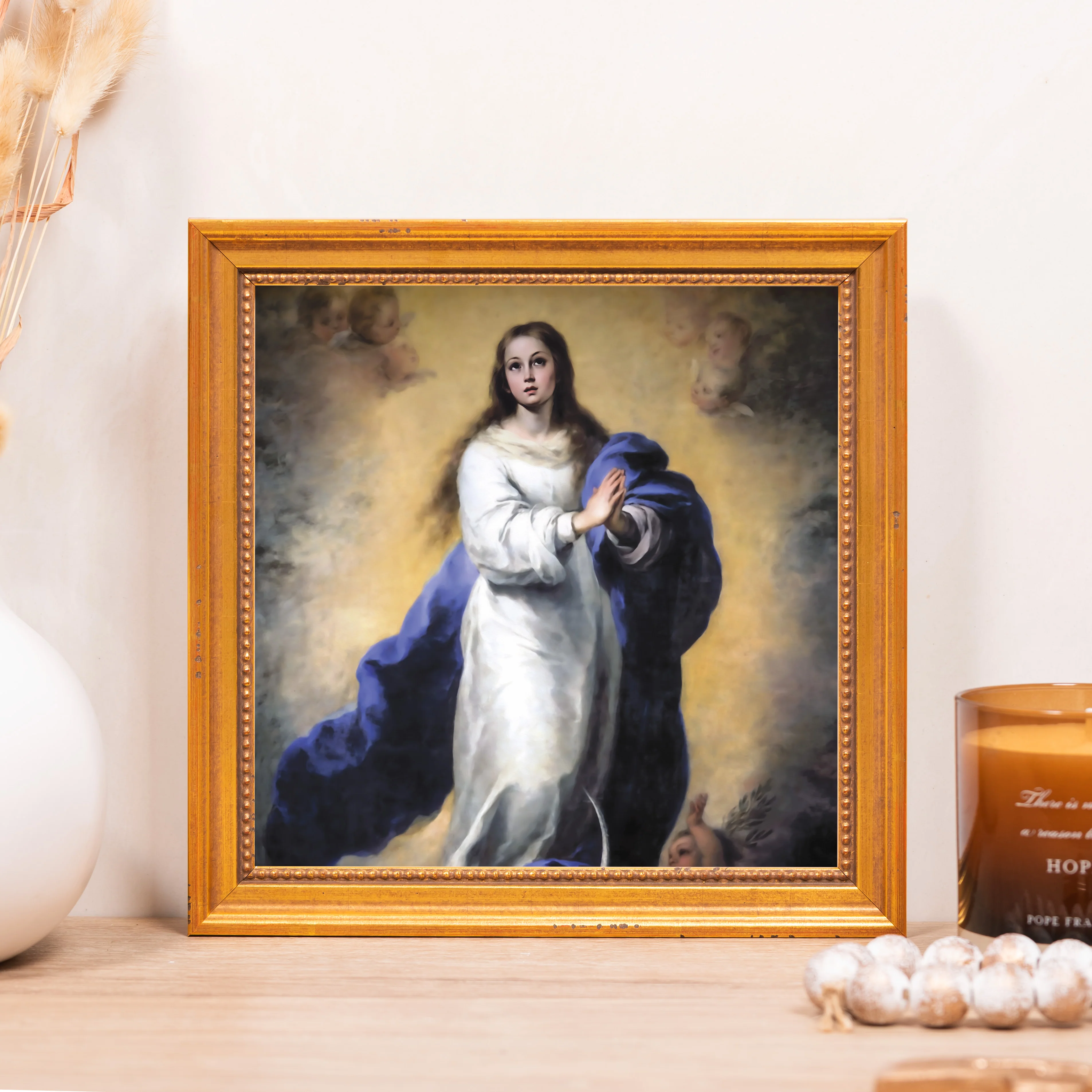Murillo's Immaculate Conception Framed Canvas - Sacred Mini Collection - Image 4