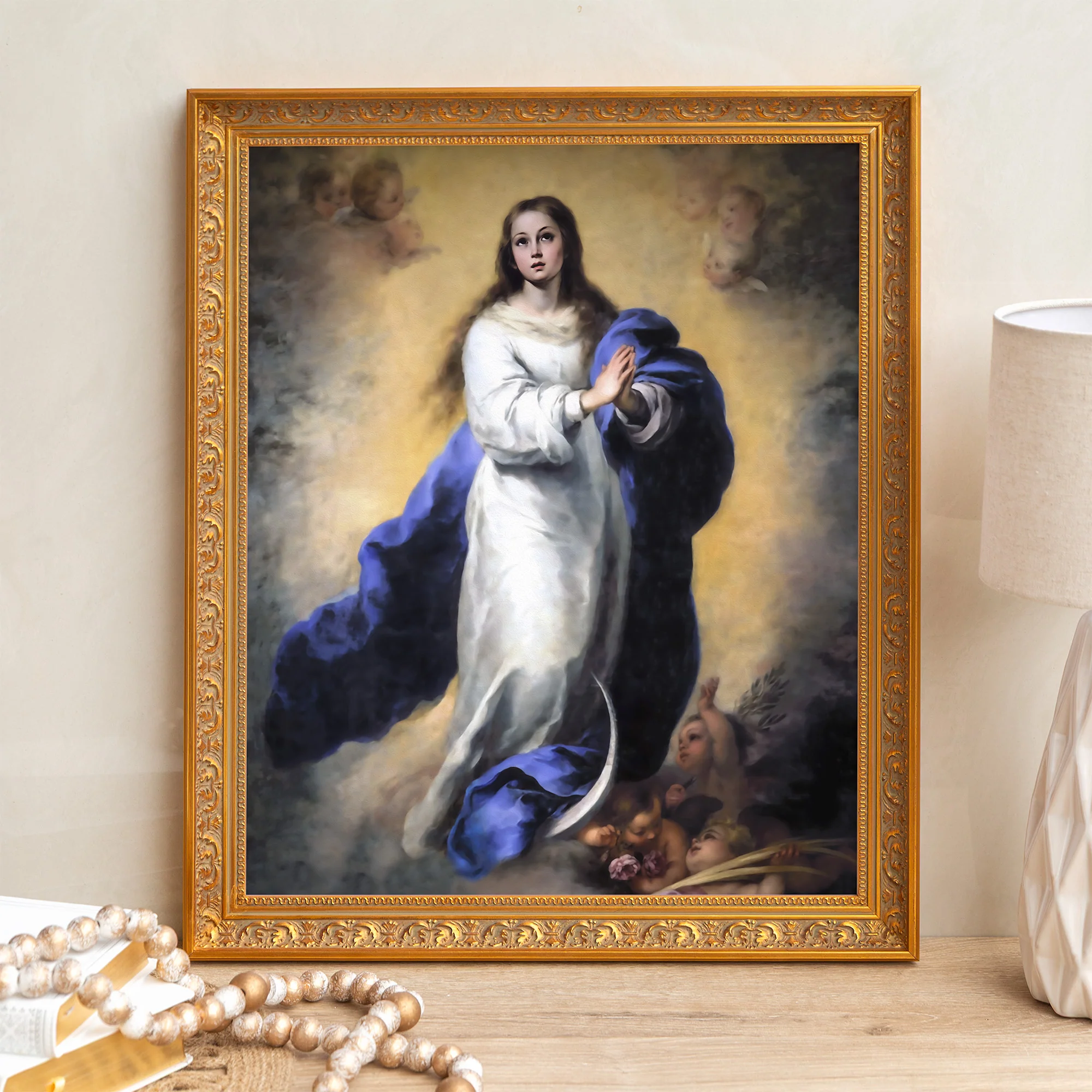 Murillo's Immaculate Conception Framed Canvas - Sacred Signature Collection