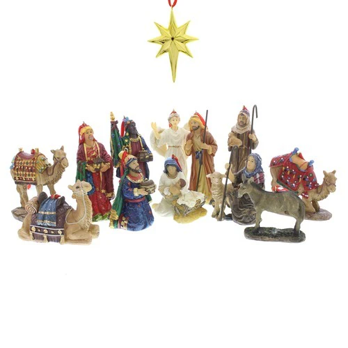 Nativity Ornament Set in Wooden Chest - Image 4