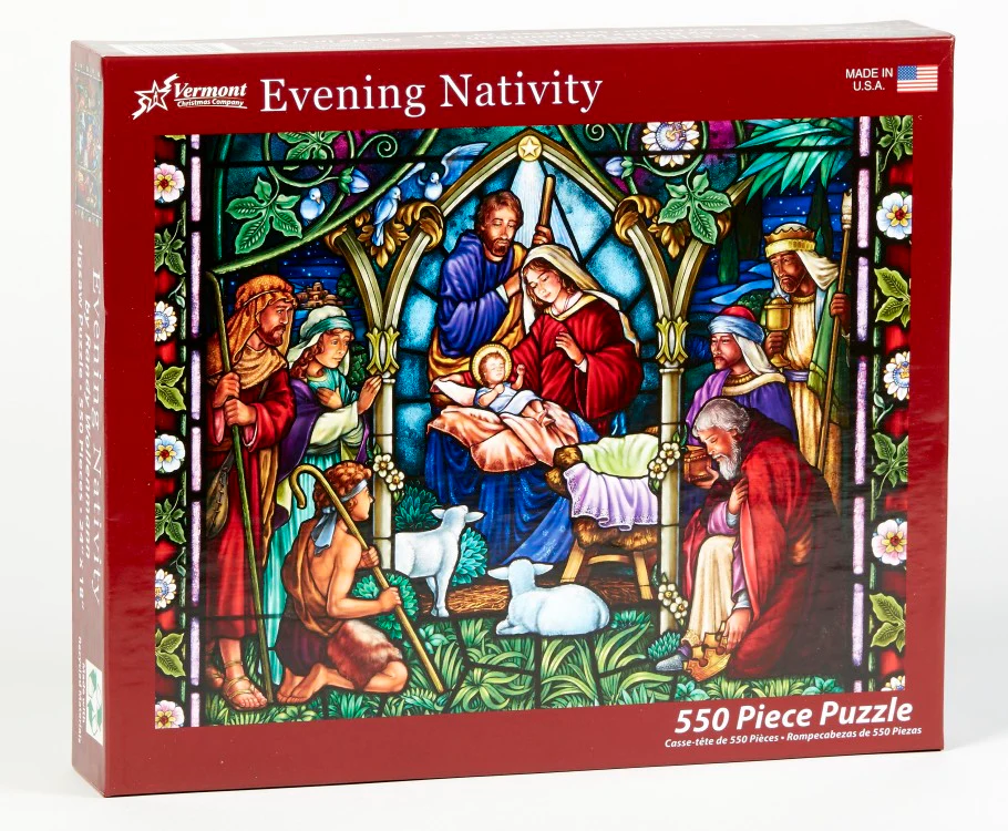 Nativity Stained Glass Jigsaw Puzzle - 550 Pieces - Image 2