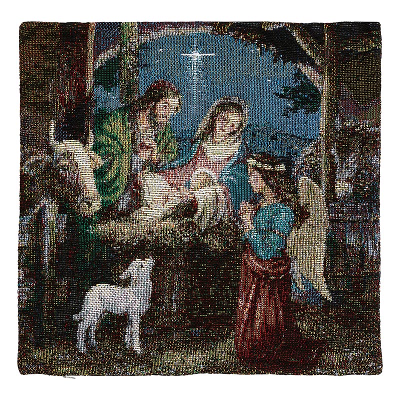 Nativity Tapestry Pillow Cover - 17" Square