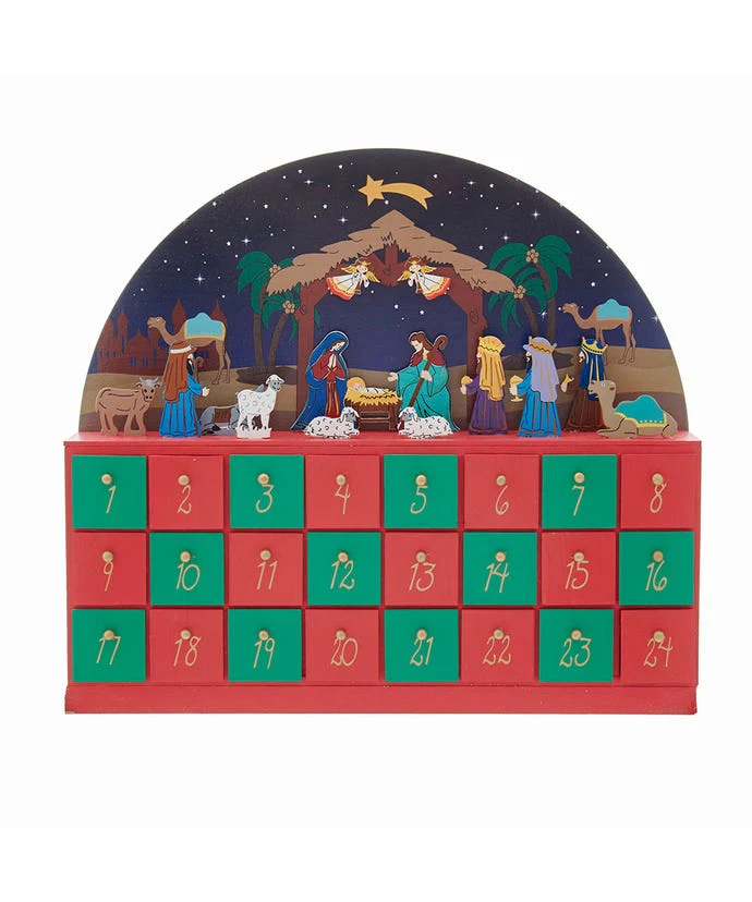Nativity Wooden Advent Calendar with Treat Drawers - Image 2