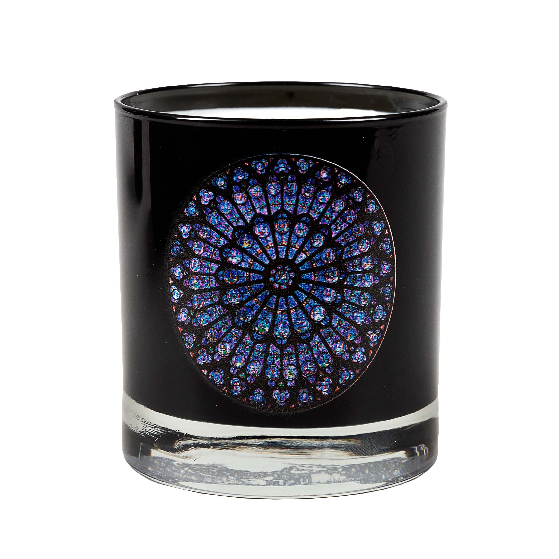 Notre Dame Rose Window Black Glass Candle - Image 3