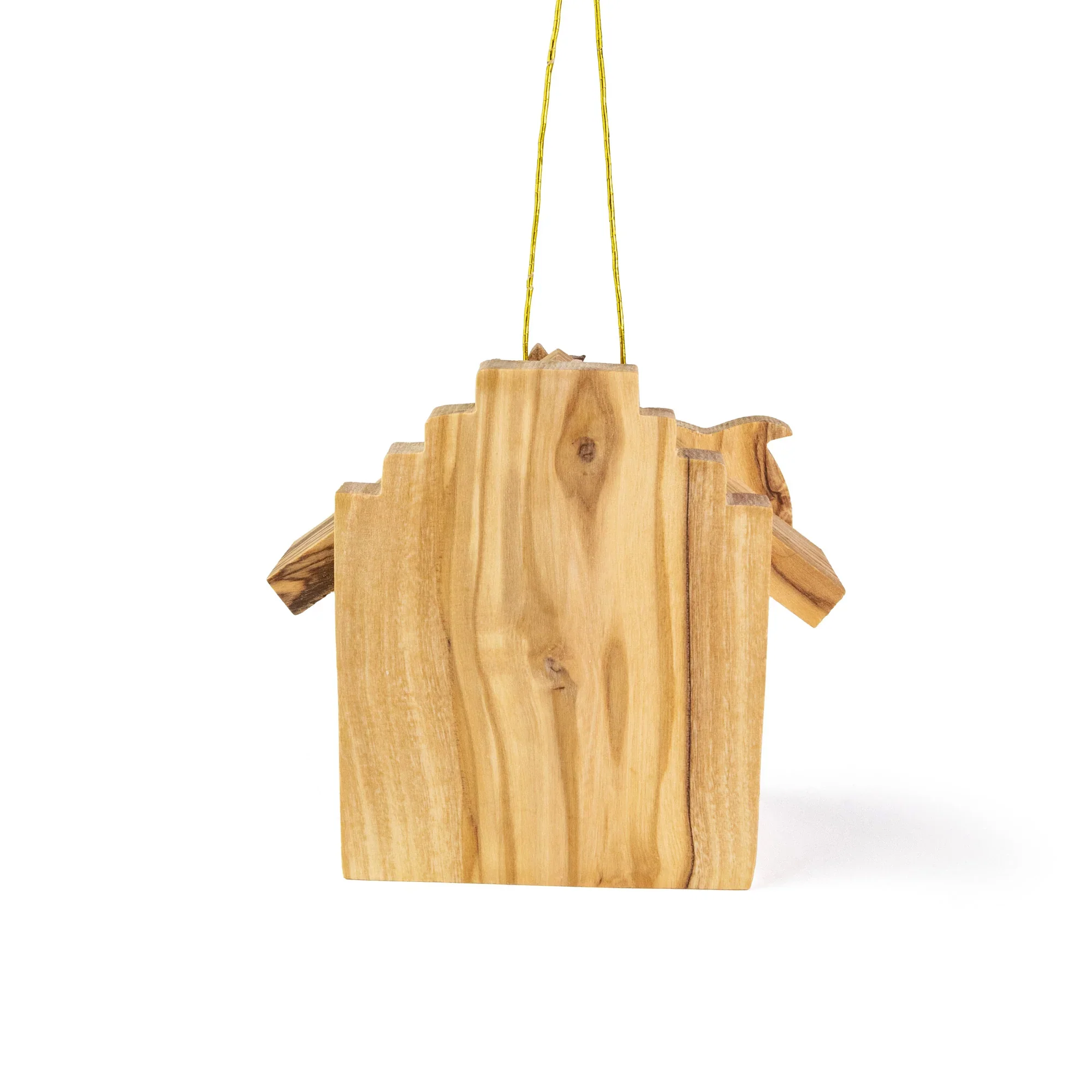 Olive Wood Nativity Grotto Ornament - 2.75" - Image 3