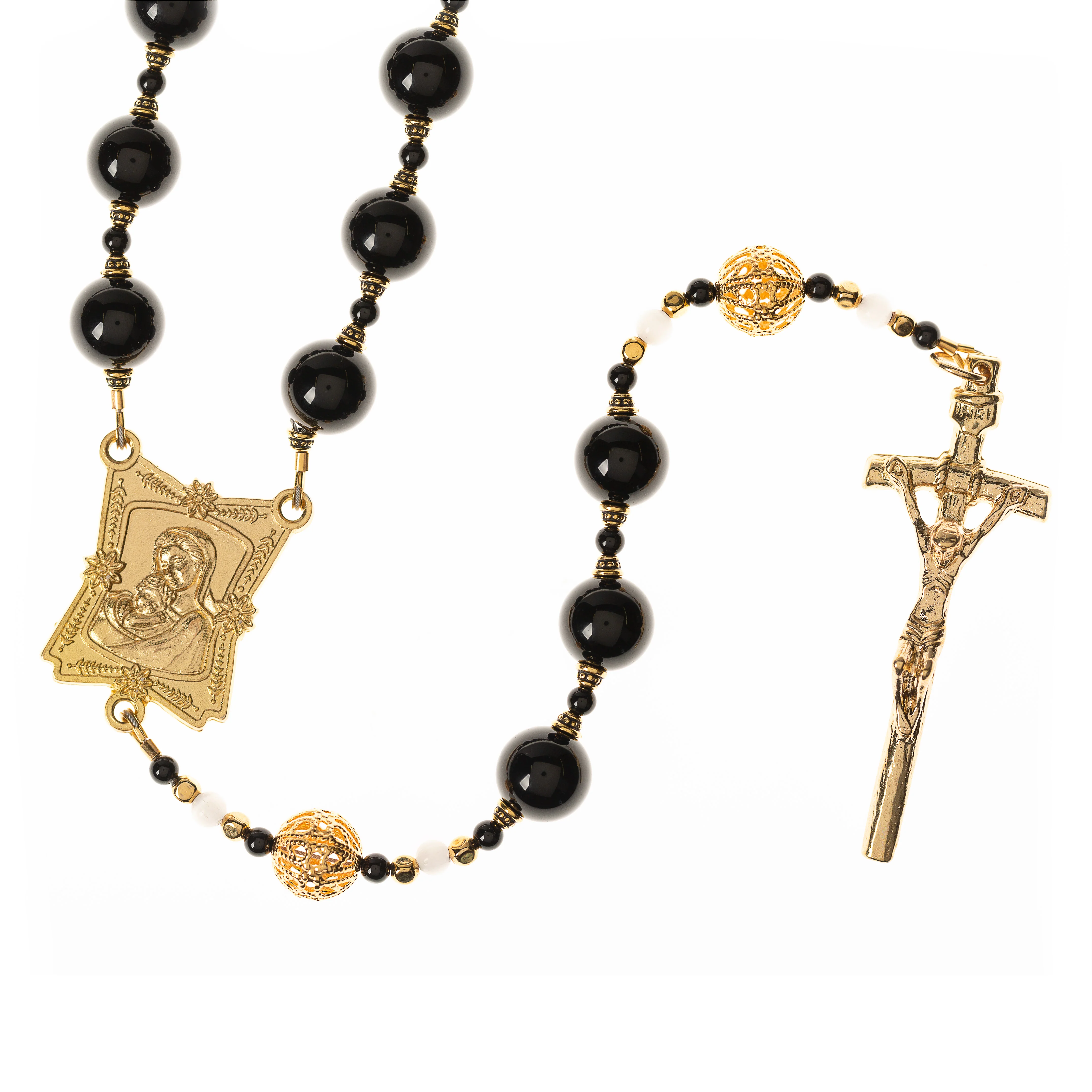 Onyx & Gold Rosary for Priests - Image 3