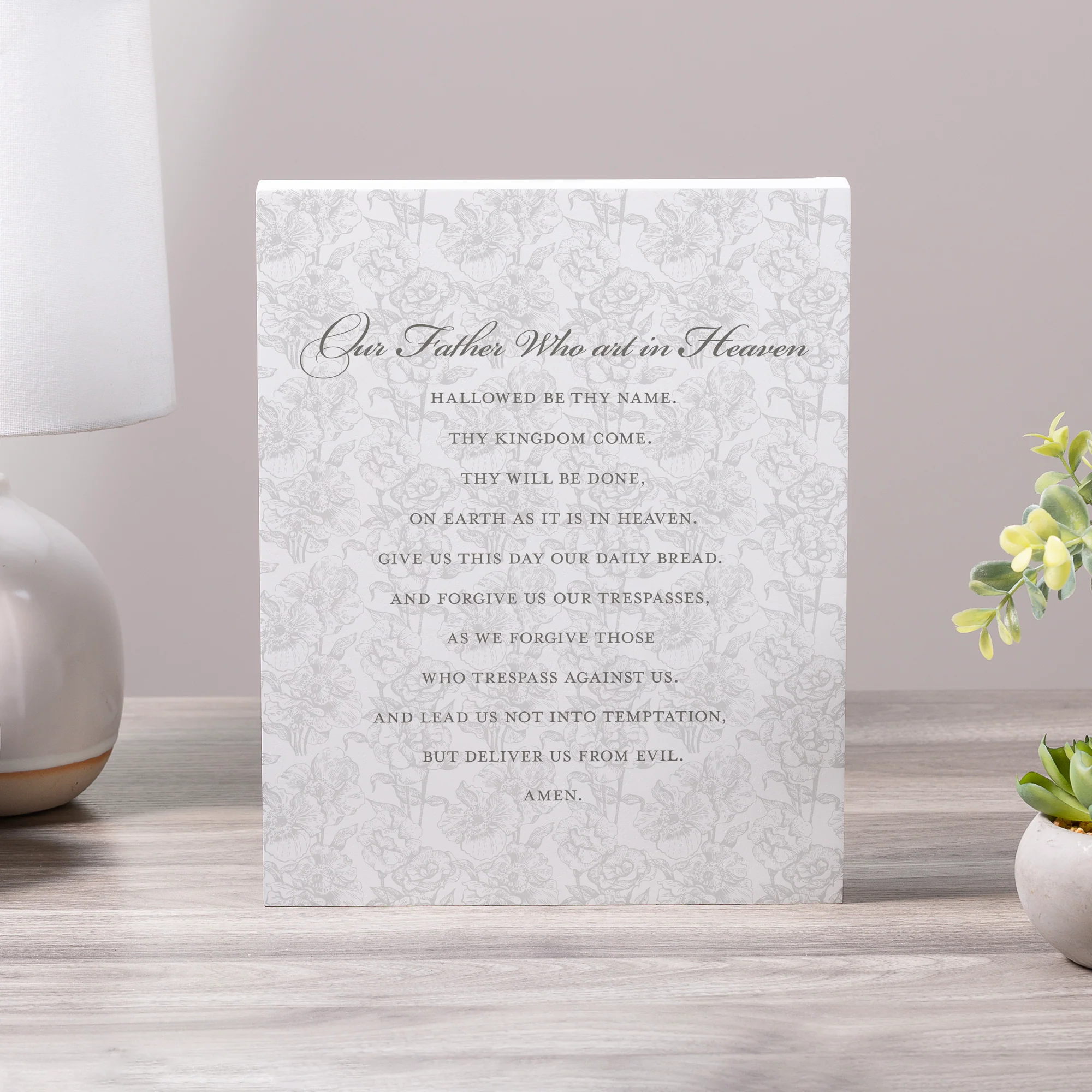 Our Father Toile Art Plaque - 10"