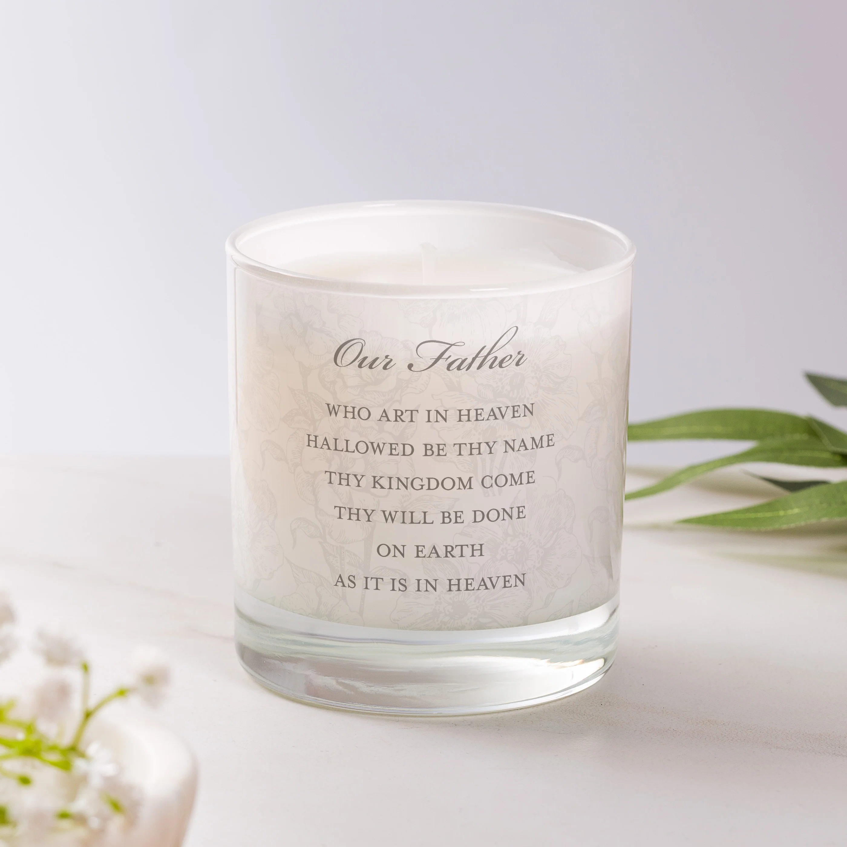 Our Father Toile Prayer Candle