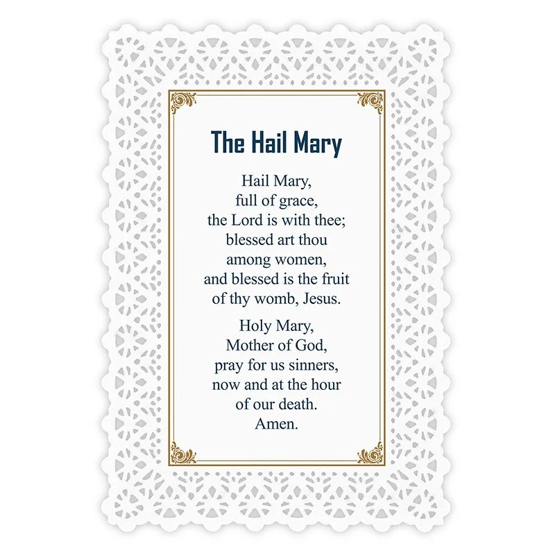 Our Lady of Grace Lace Holy Card - Image 2