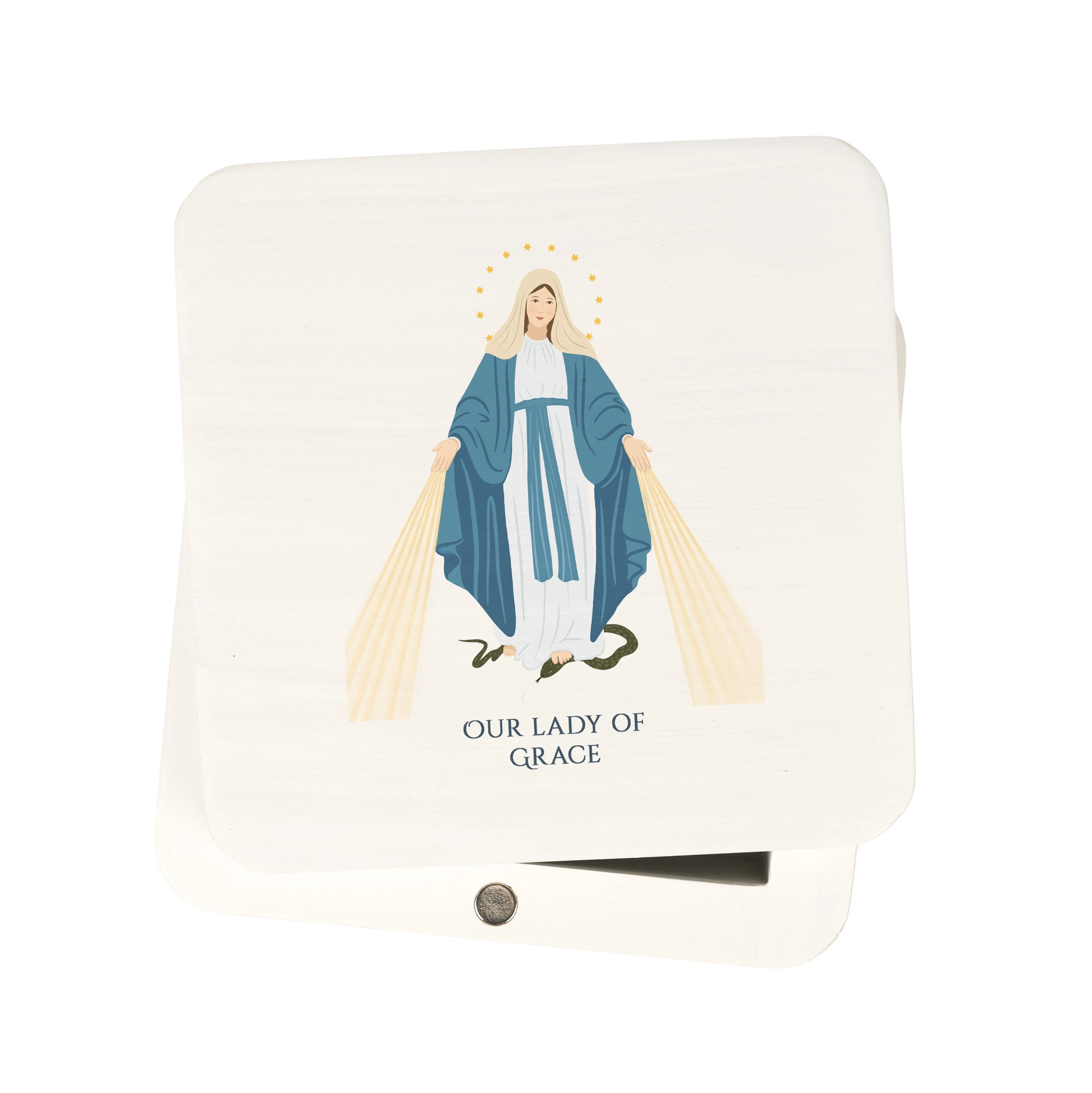 Our Lady of Grace White Magnetic box - Image 2