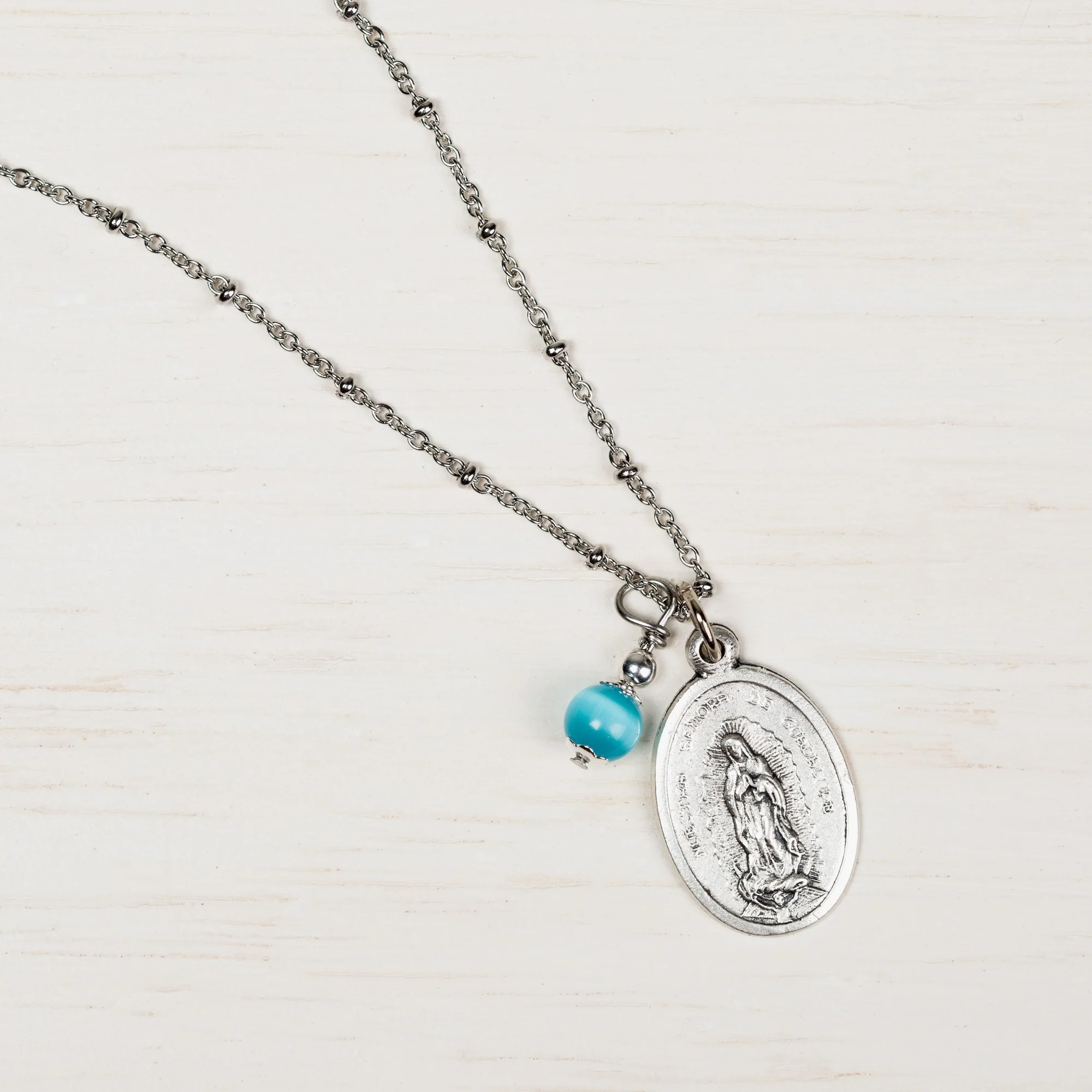 Our Lady of Guadalupe Ball Chain Necklace