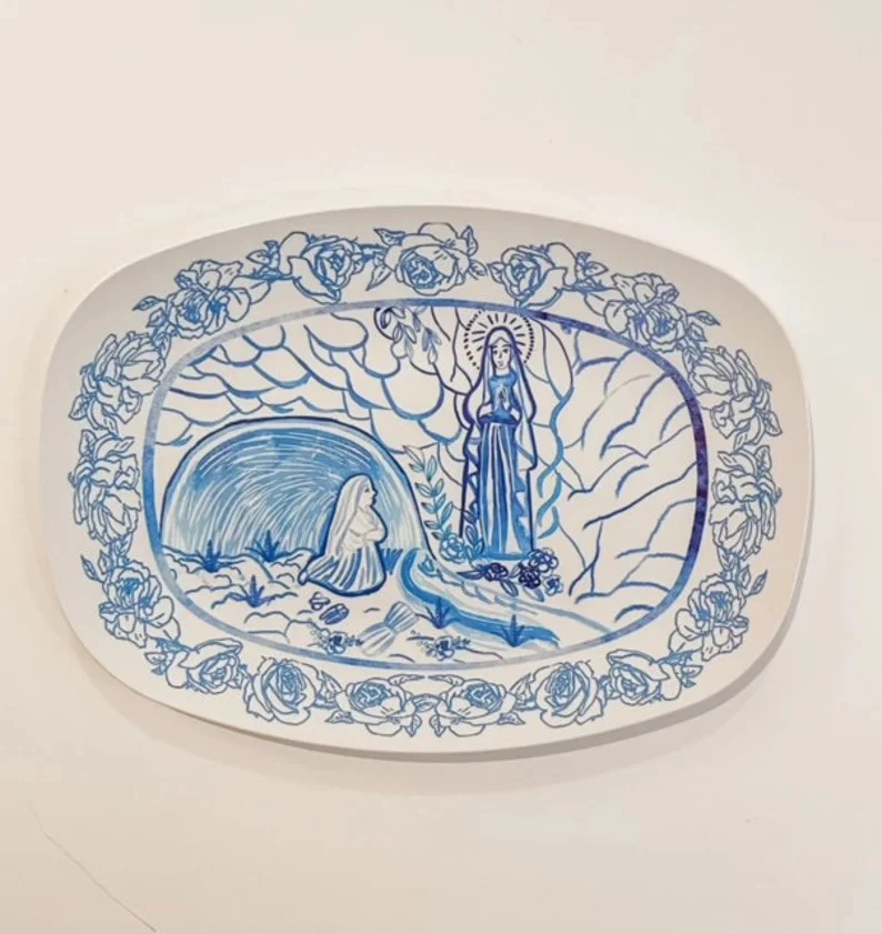 Our Lady of Lourdes Handmade Platter - Image 2
