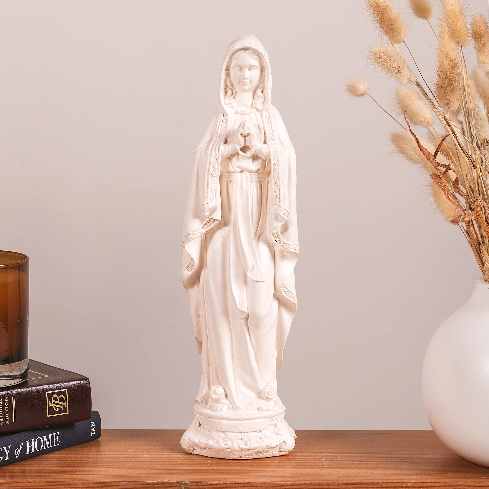 Our Lady of Lourdes Statue - White or Hand Painted - 12"