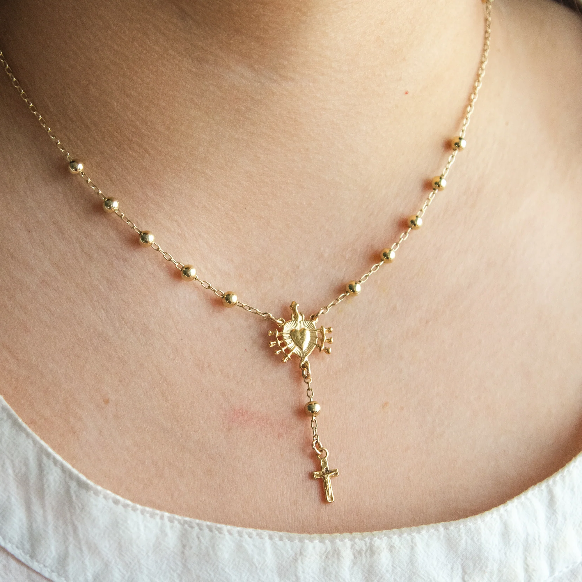 Our Lady of Sorrows Gold Necklace - Image 2