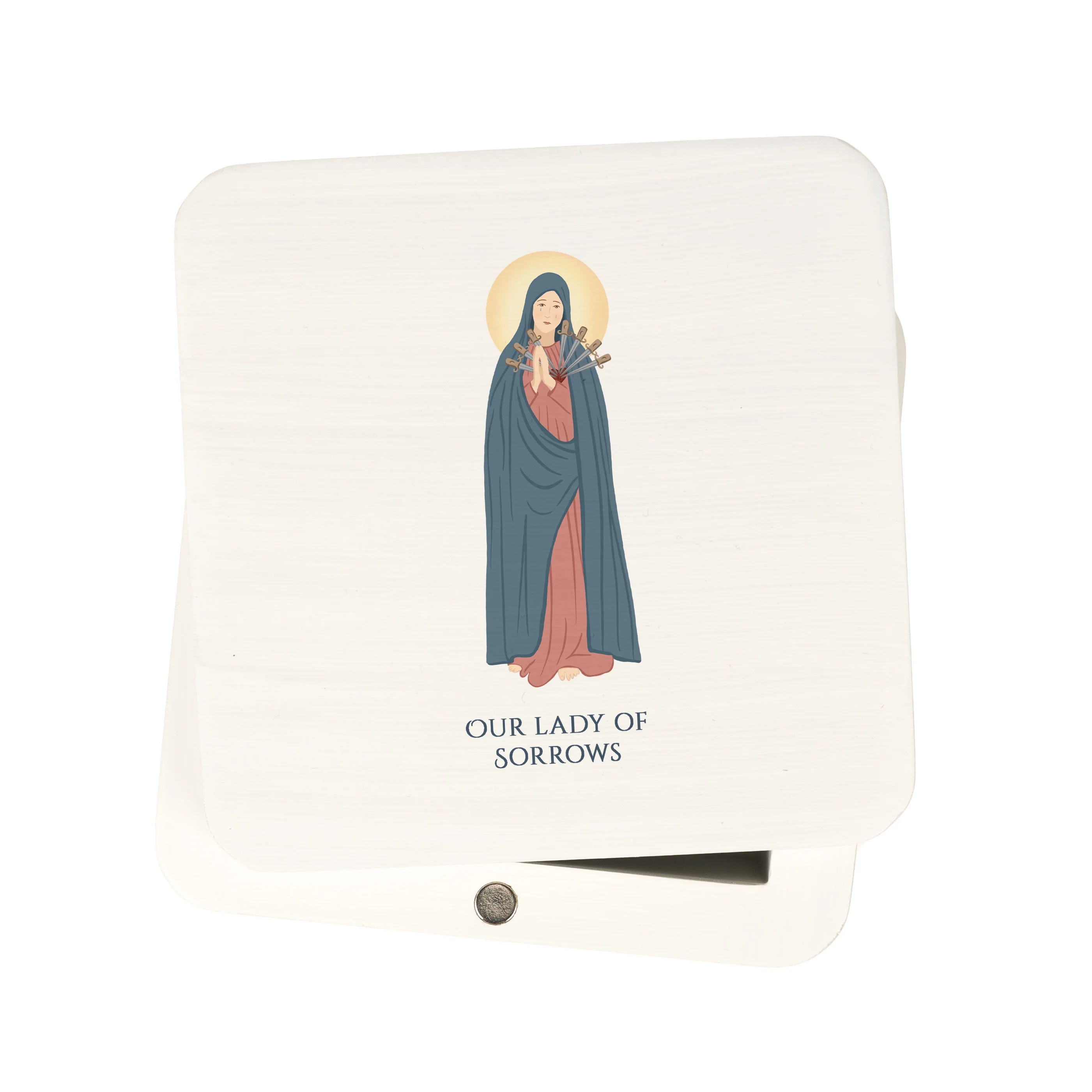 Our Lady of Sorrows White Magnetic box