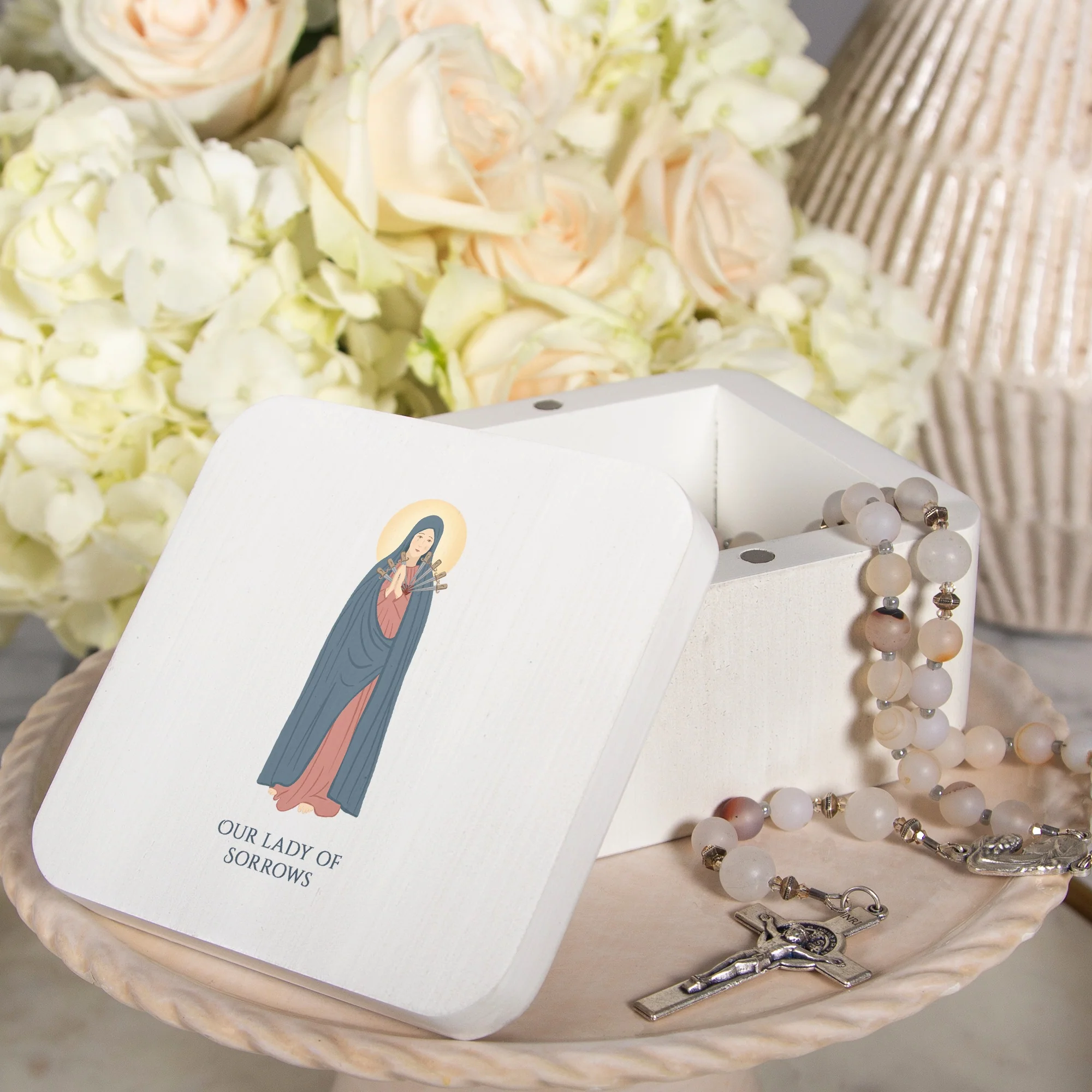 Our Lady of Sorrows White Magnetic box - Image 2