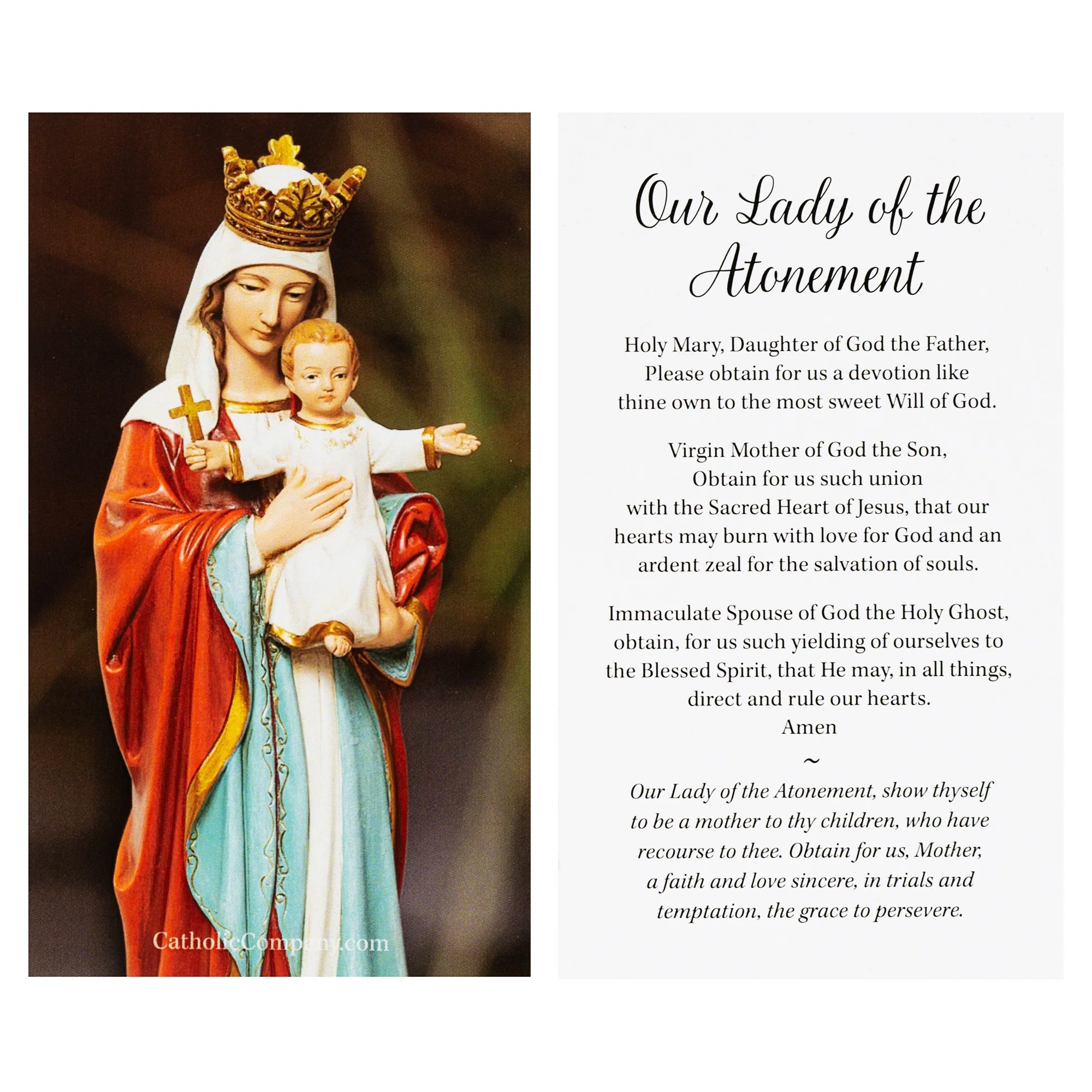 Our Lady of the Atonement Prayer Card - Image 2