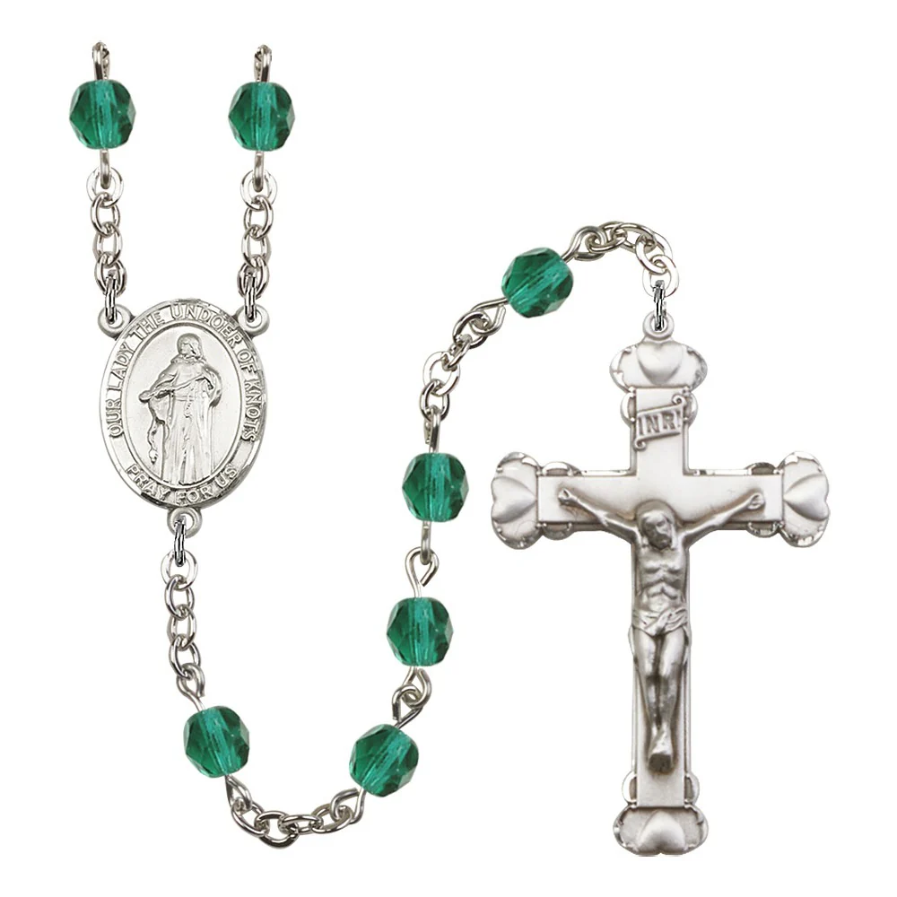 Our Lady The Undoer Of Knots Teal December Rosary 6mm