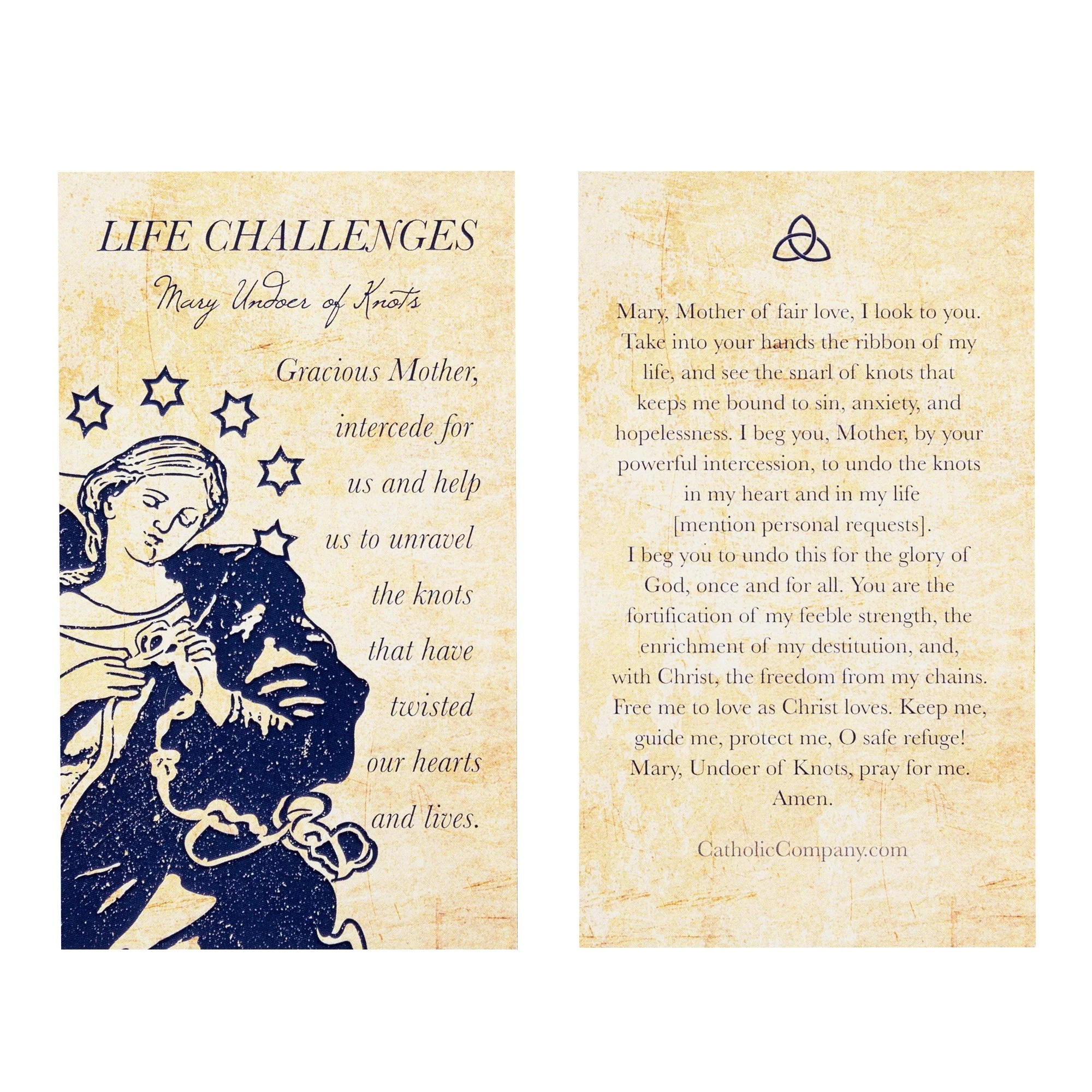 Our Lady Undoer of Knots - Life Challenges Prayer Card - Image 2
