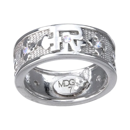 Pater Noster Sterling Silver & Cubic Zirconia Rosary Ring