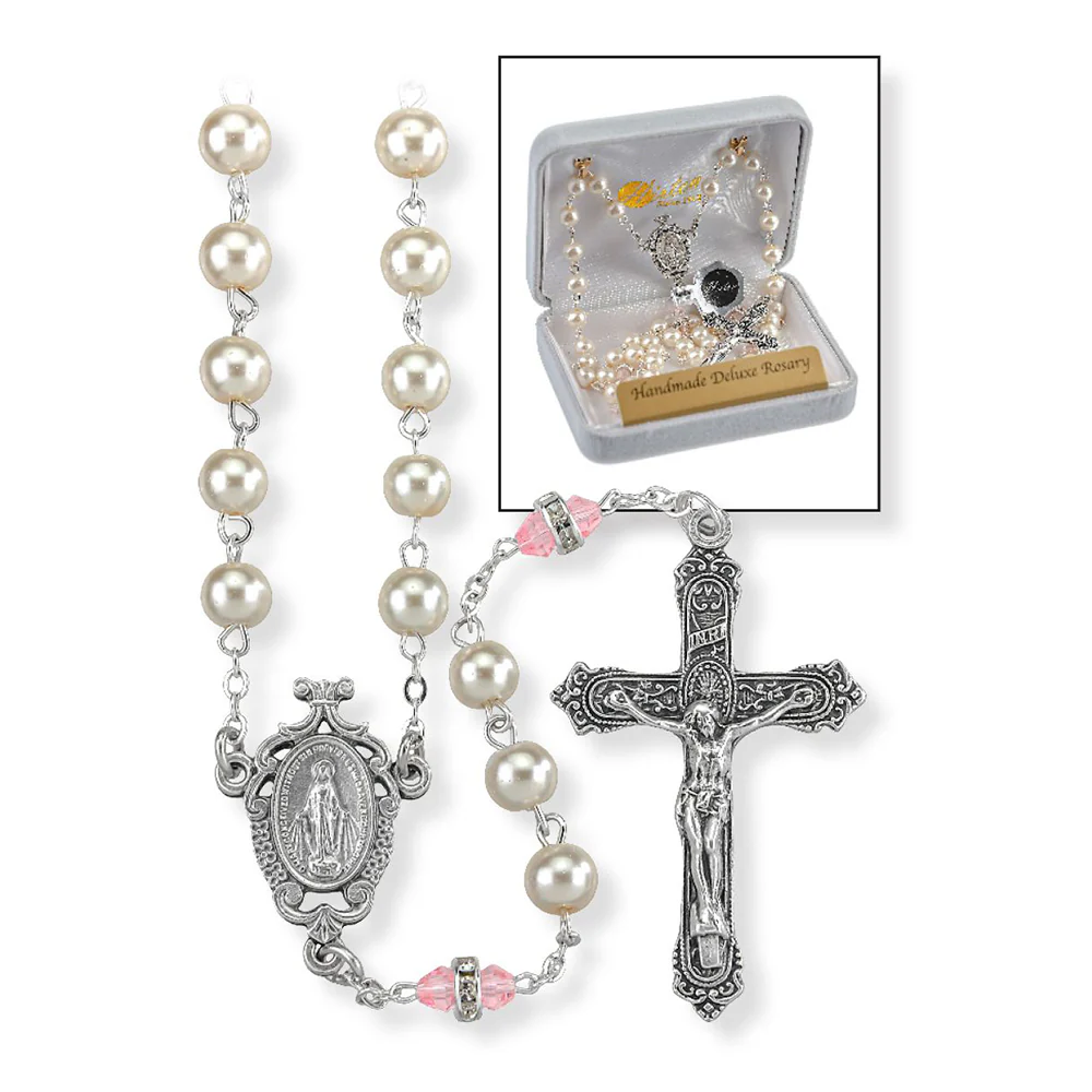 Pearl & Crystal Birthstone Rosary - Image 9