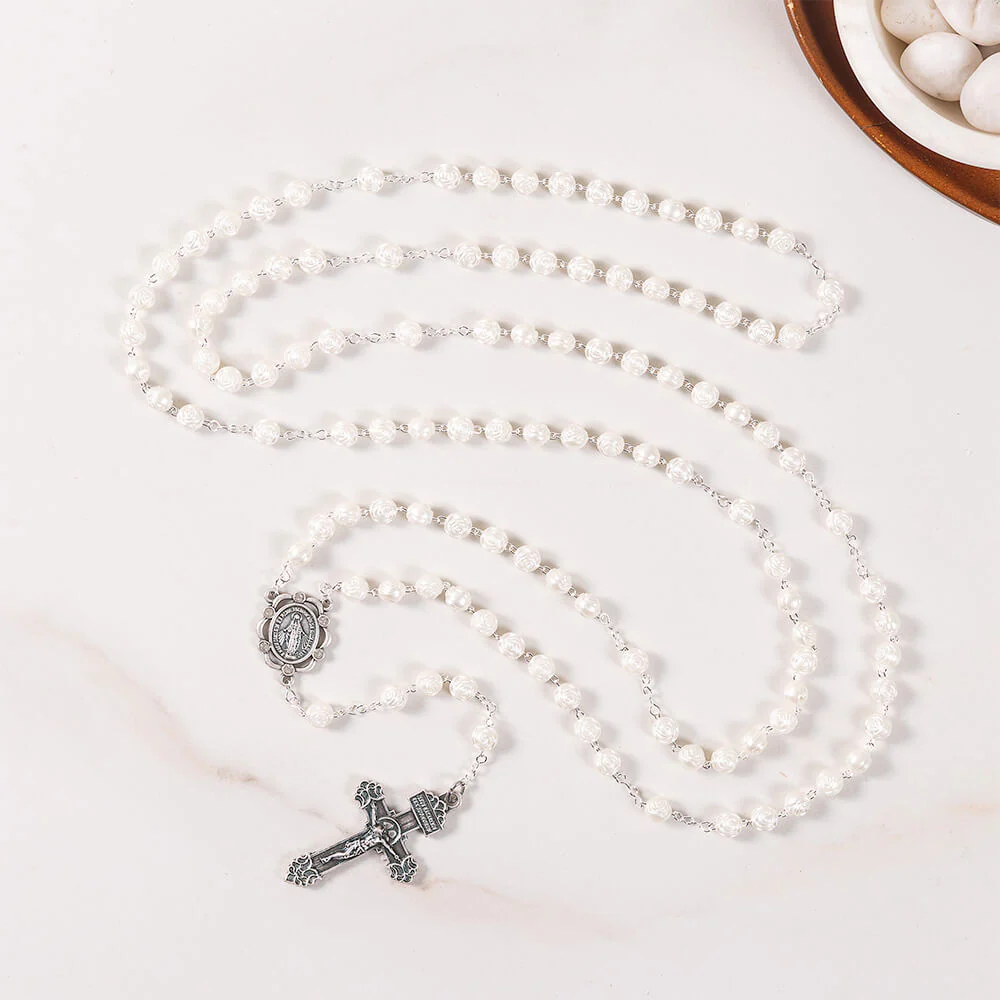 Pearl Roses 10 Decade 100 Requiem Rosary - Image 2