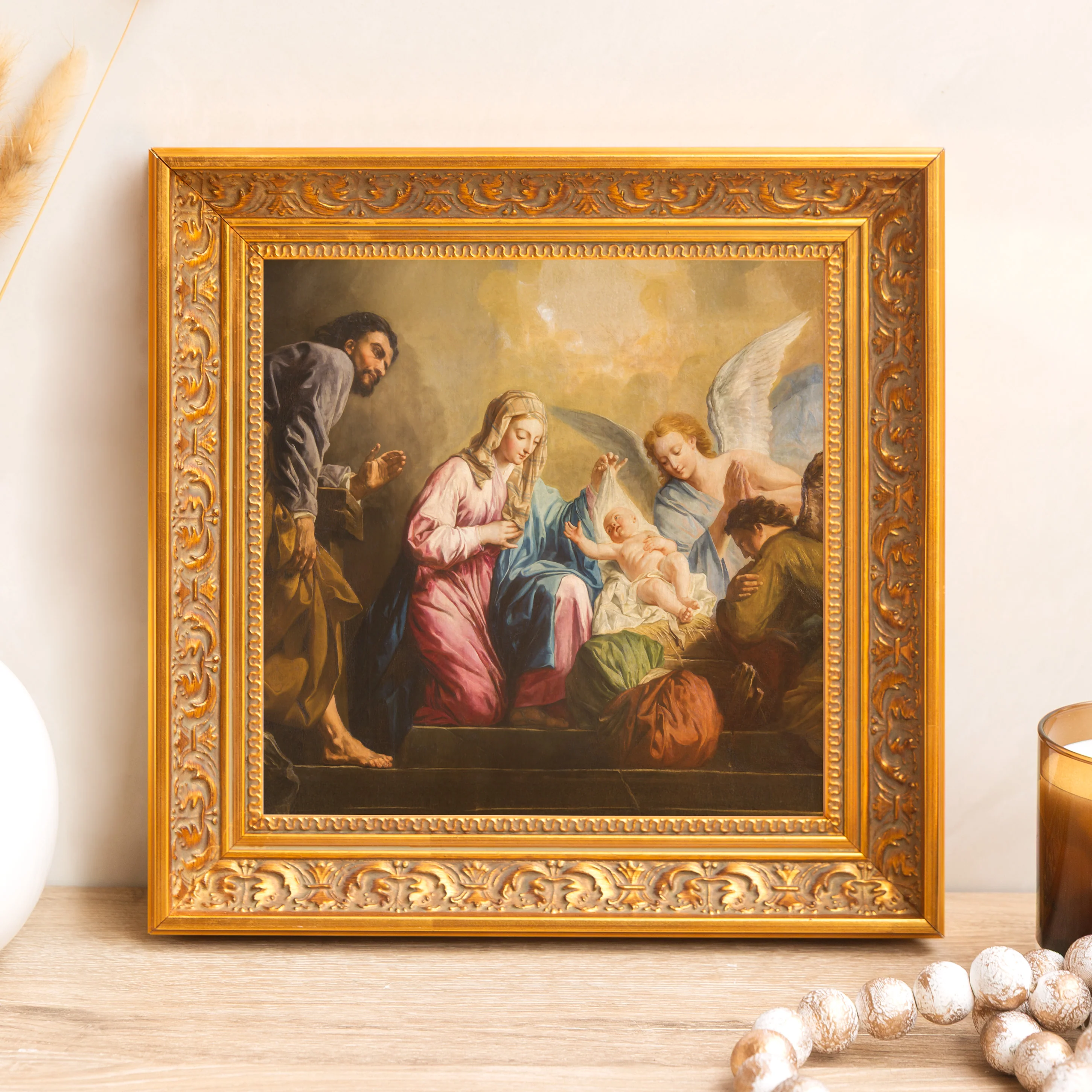 Pellegrini's The Nativity Framed Canvas - Sacred Mini Collection