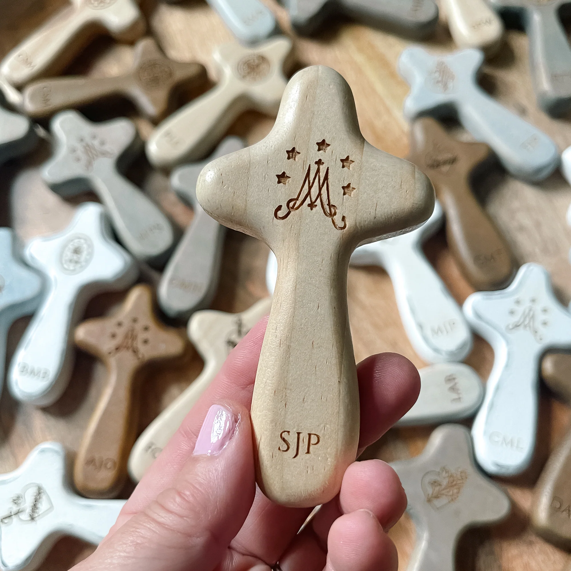 Personalized Ave Maria Comfort Cross - Image 5