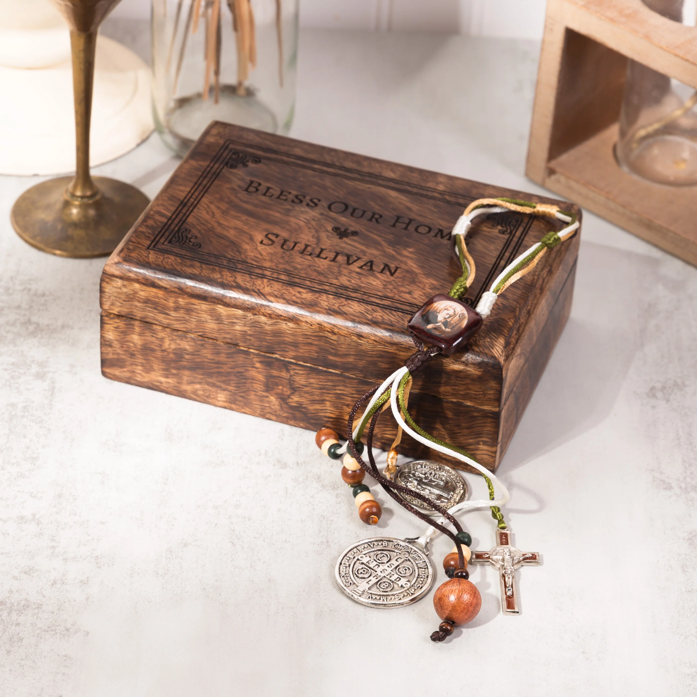 Personalized Benedict Medal Home Blessing Set - Image 2