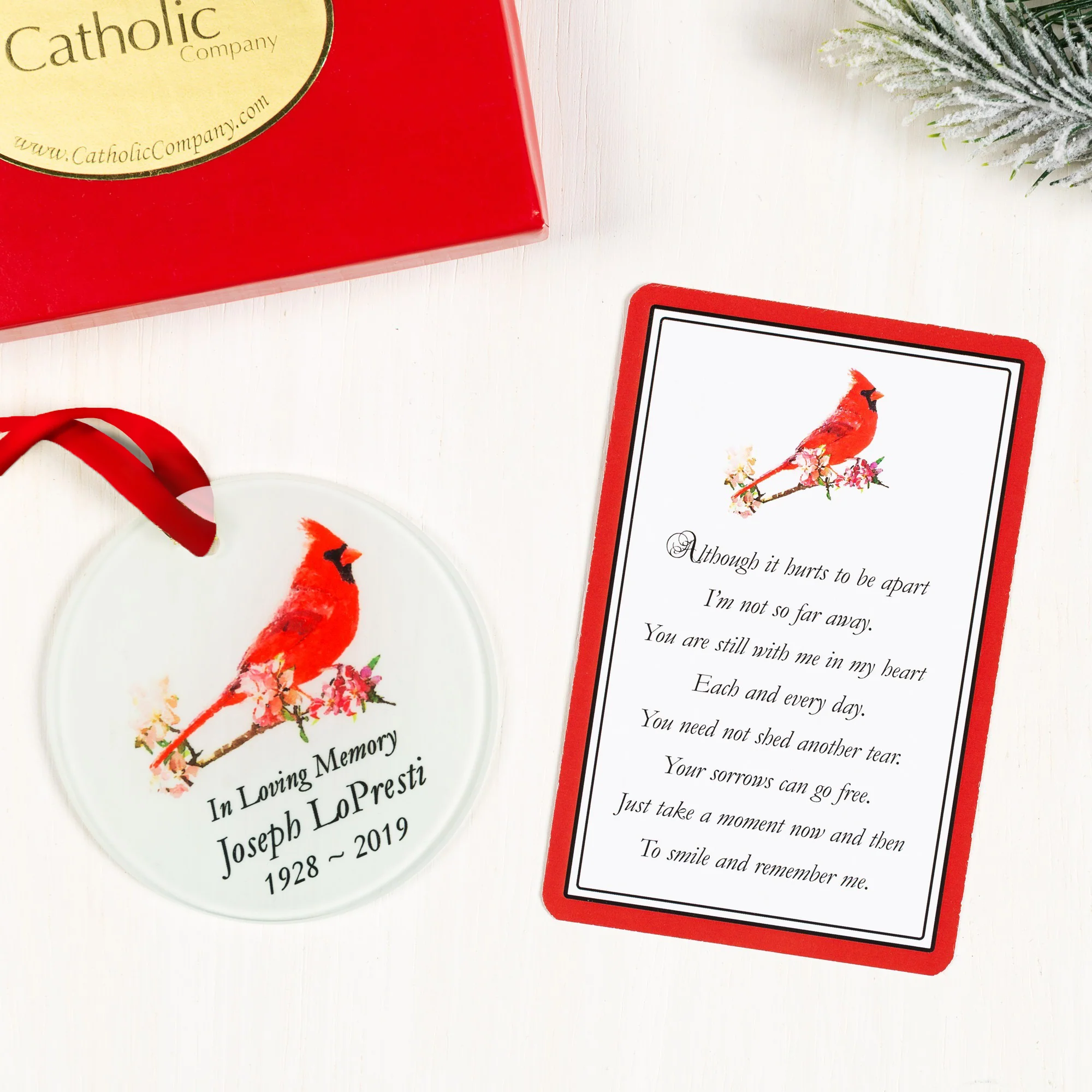 Personalized Cardinal Memorial Ornament - Image 2