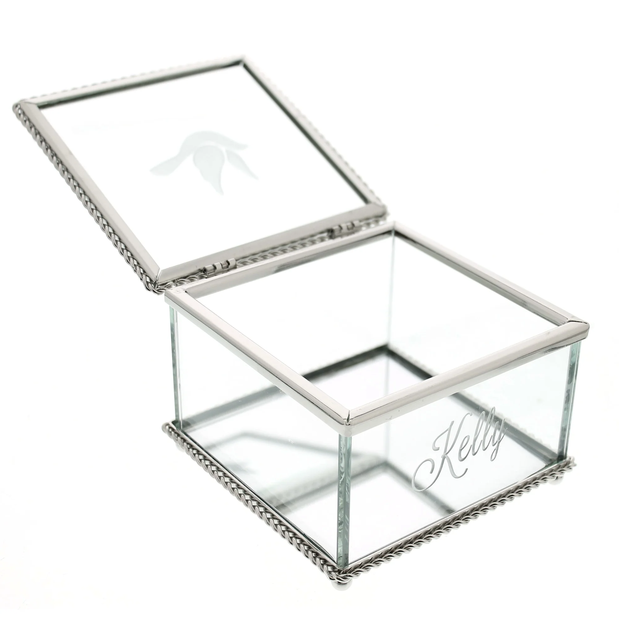 Personalized Dove Glass Keepsake Box - Image 2