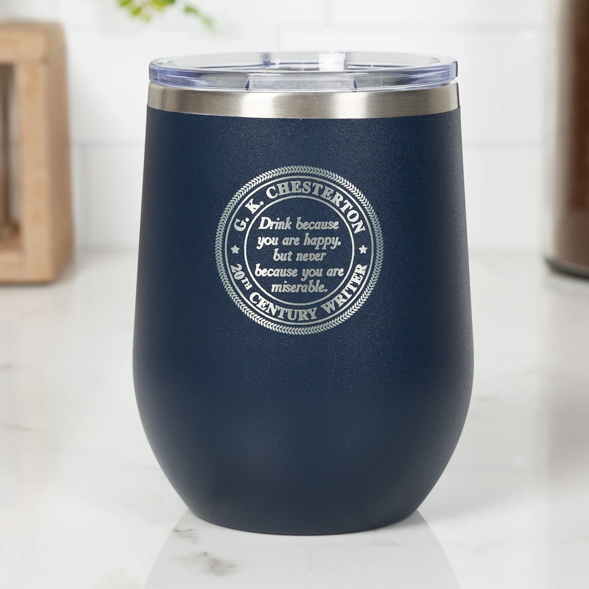Personalized "Drink Because You're Happy" Wine Tumbler - Image 3