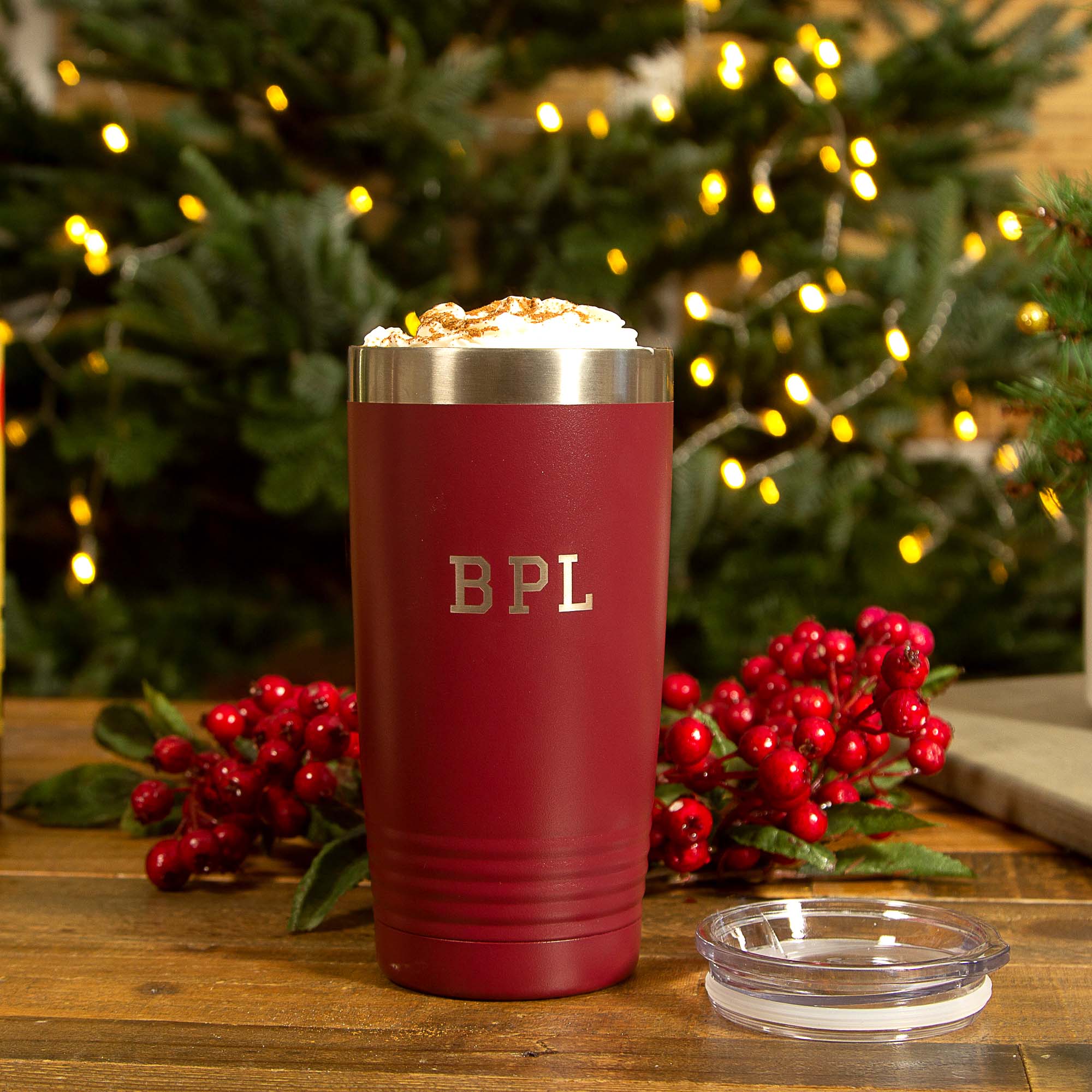 Personalized "Drinking with Saint Nick" Maroon 20oz Tumbler - Image 2