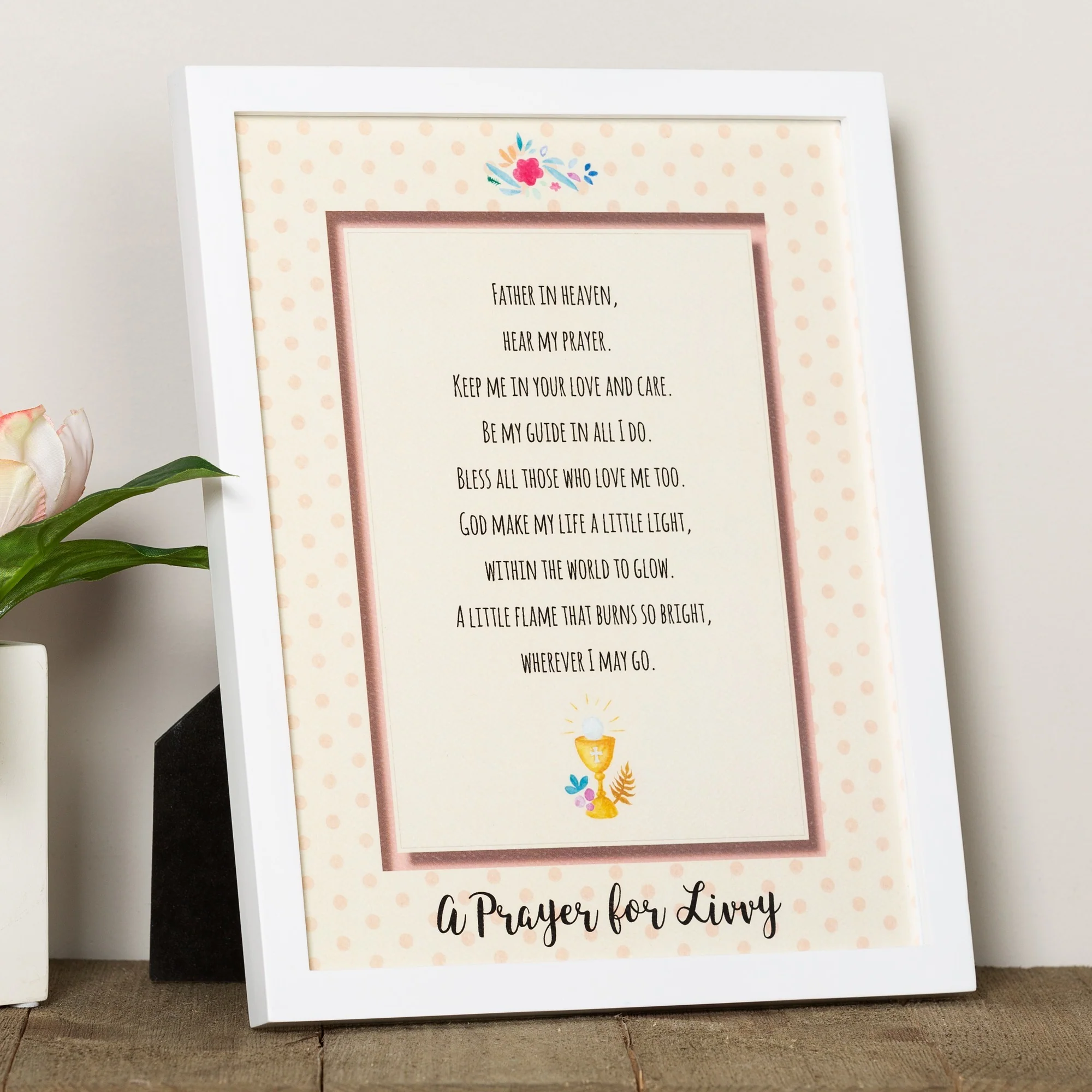 Personalized First Communion Framed Prayer - Girl