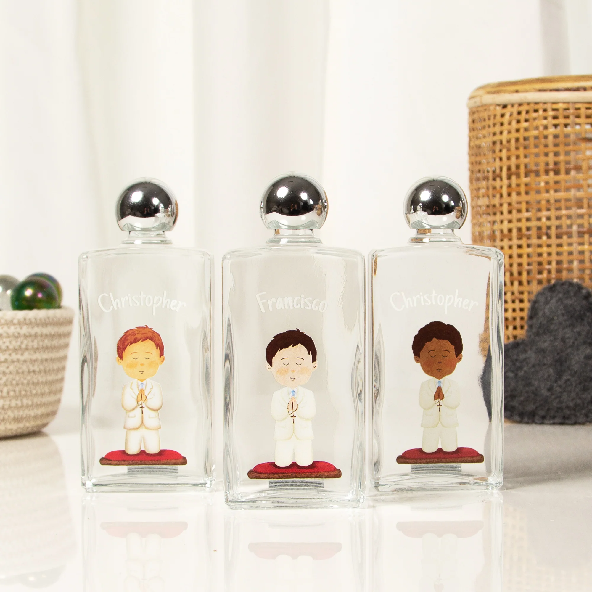 Personalized First Communion Holy Water Bottle for Boys - Image 6