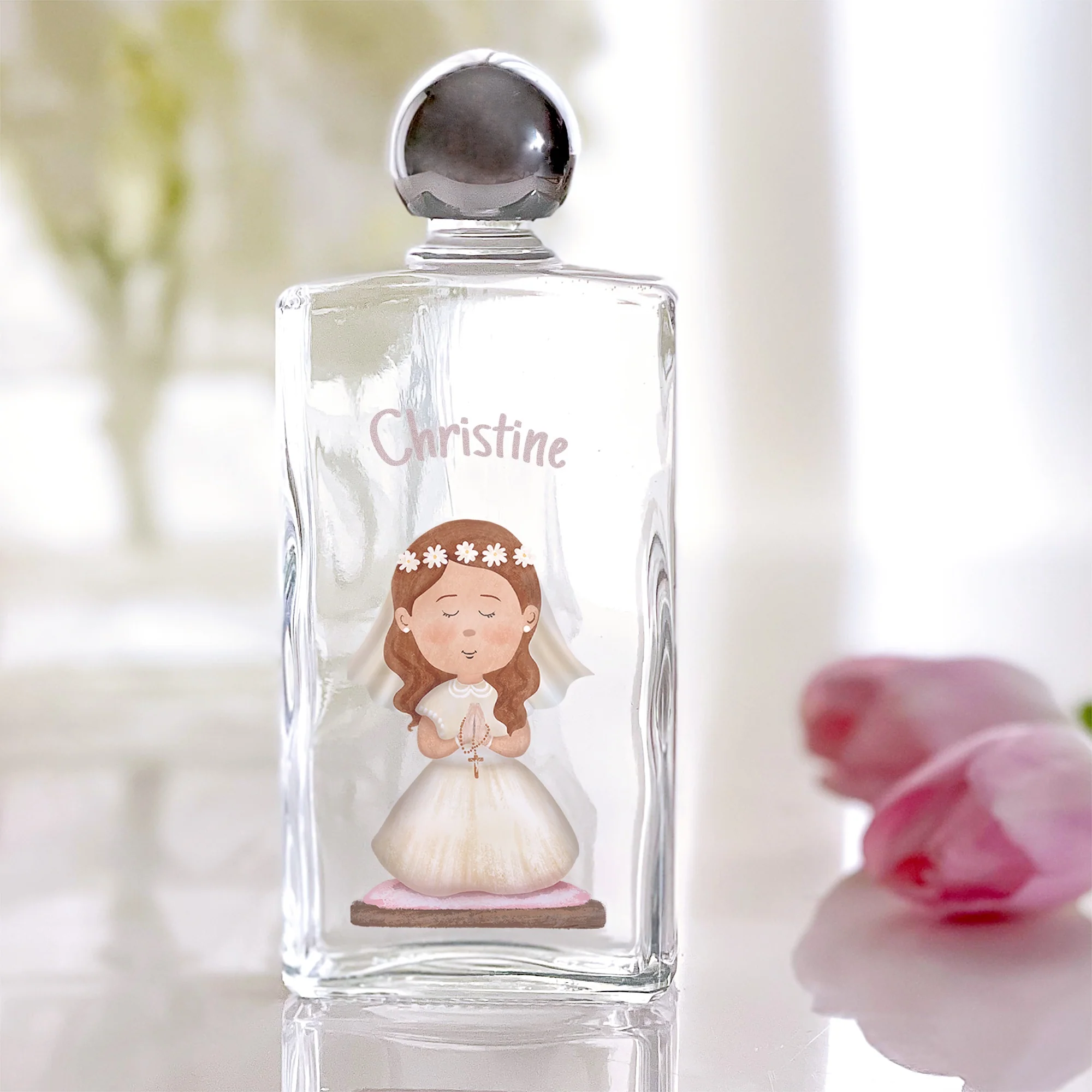 Personalized First Communion Holy Water Bottle For Girls - Image 2