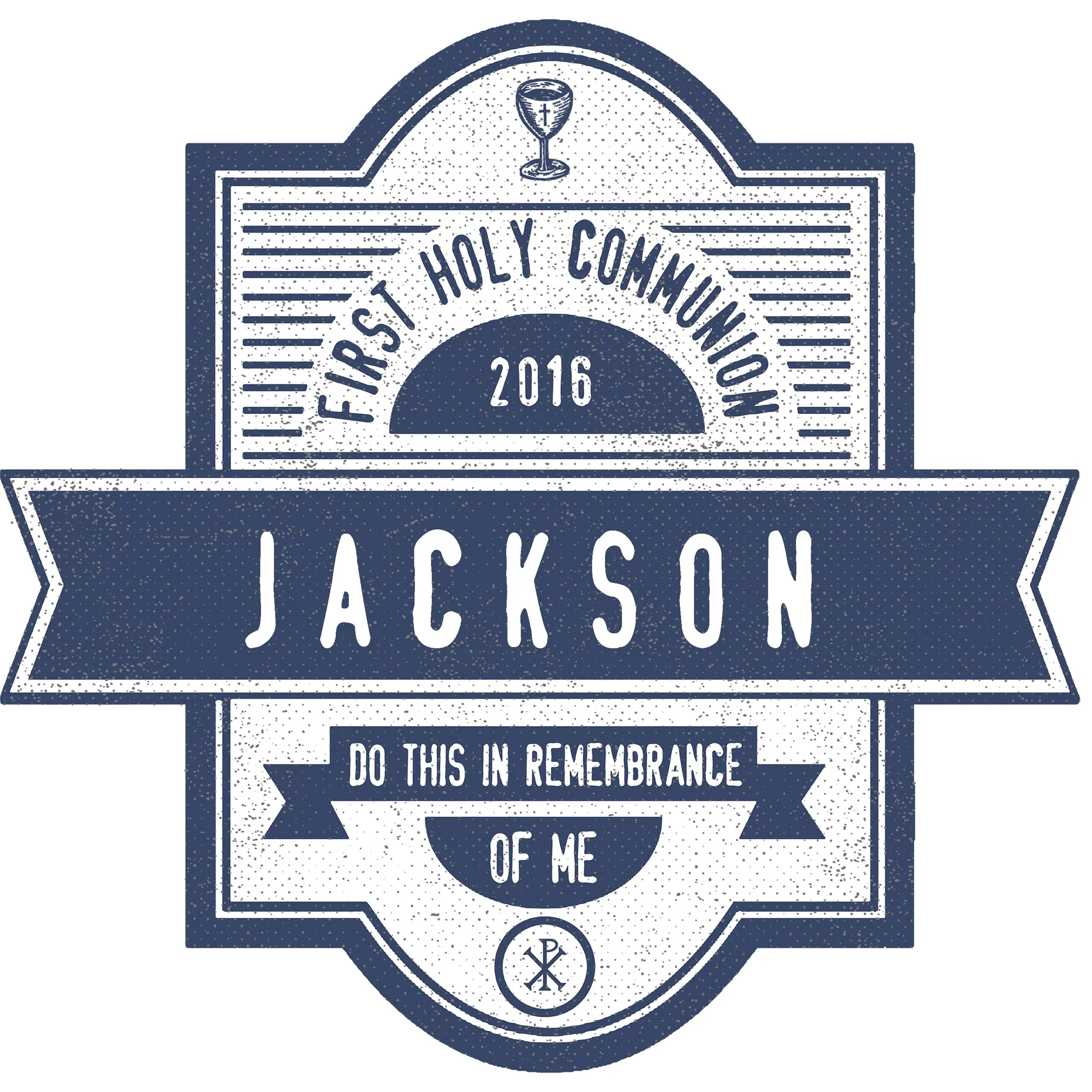 Personalized First Communion Tee - White with Blue - Image 7