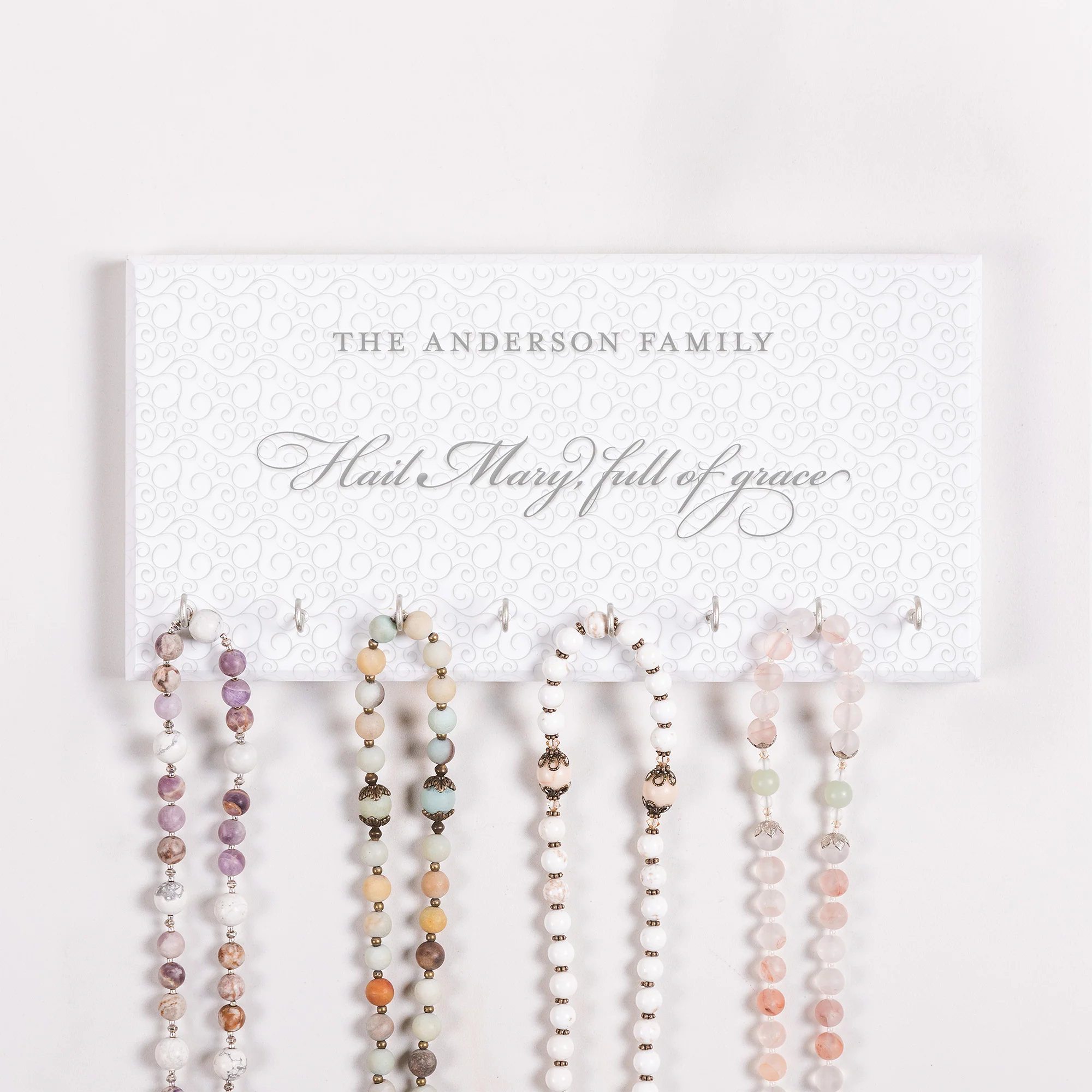 Personalized Full of Grace Rosary Rack
