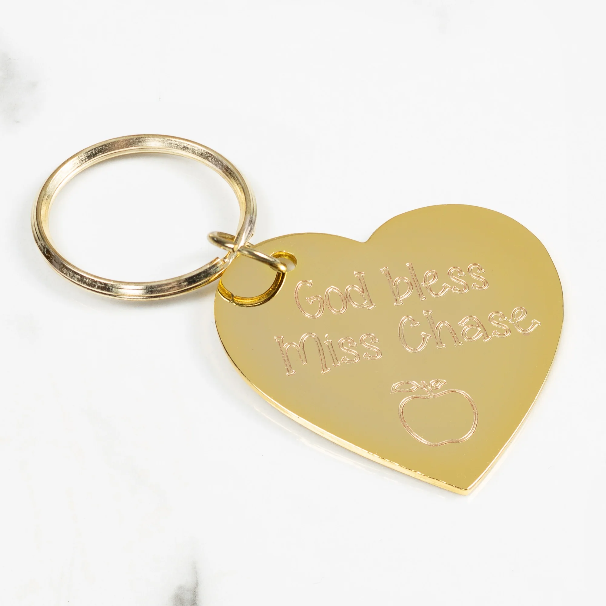 Personalized God Bless Teacher Keychain
