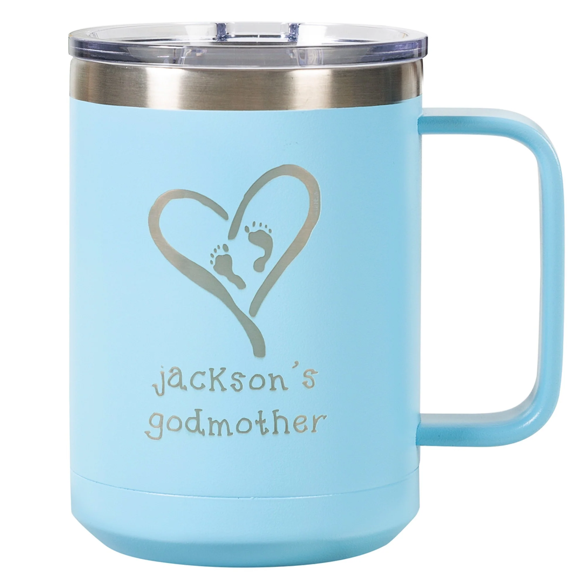 Personalized Godmother Blue Travel Mug - Image 2
