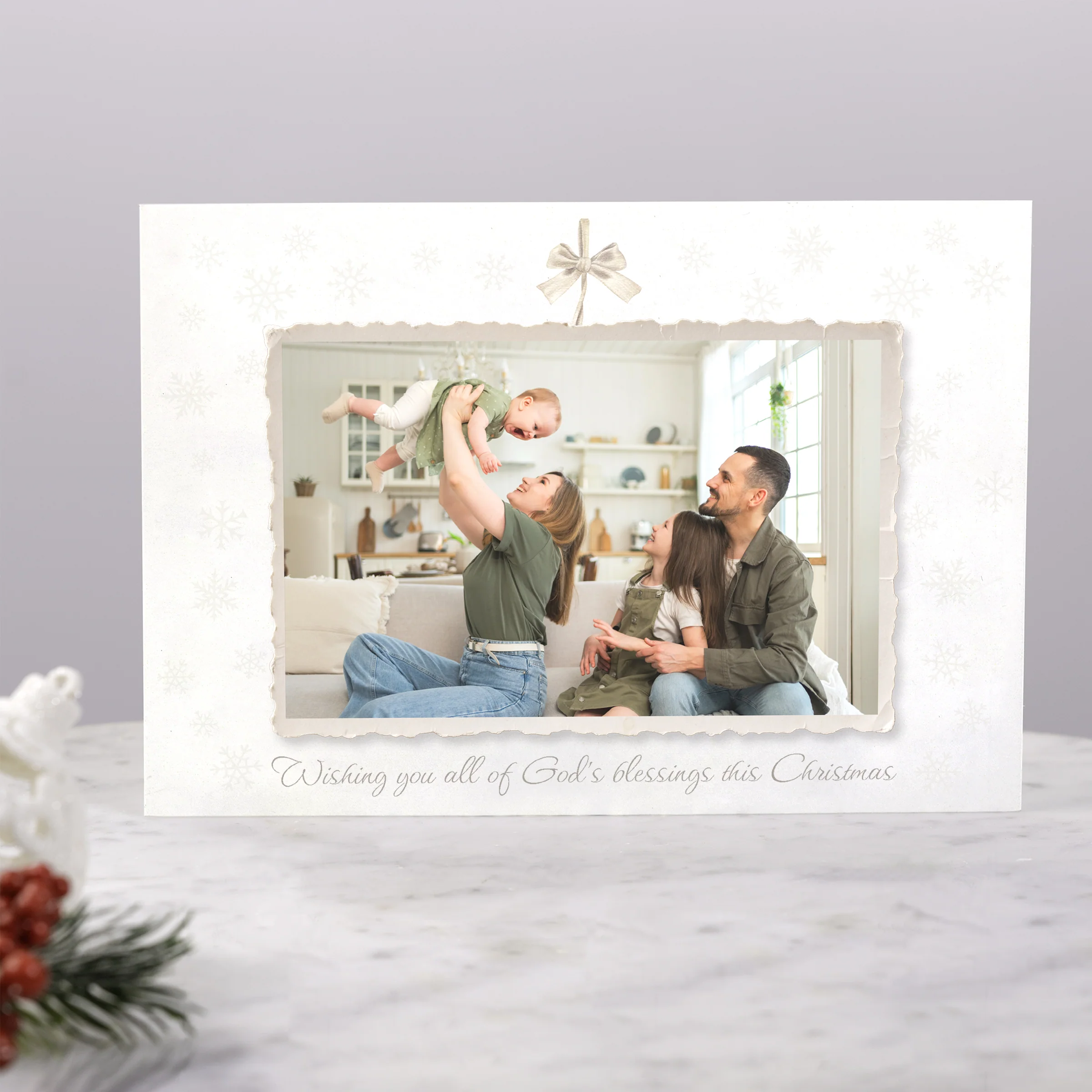 Personalized God's Blessings Photo Christmas Cards - Image 3