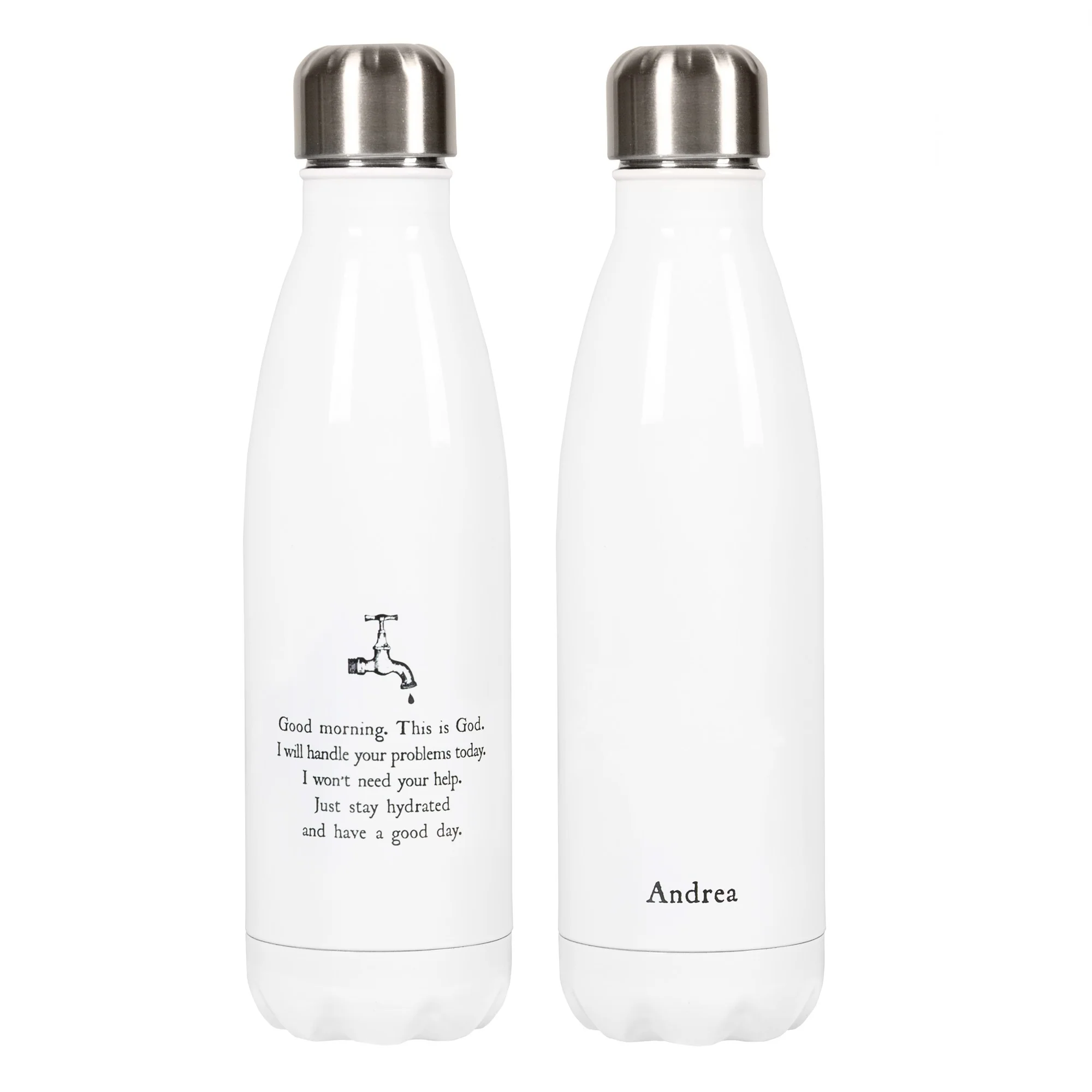 Personalized Good Morning from God Water Bottle - Image 3